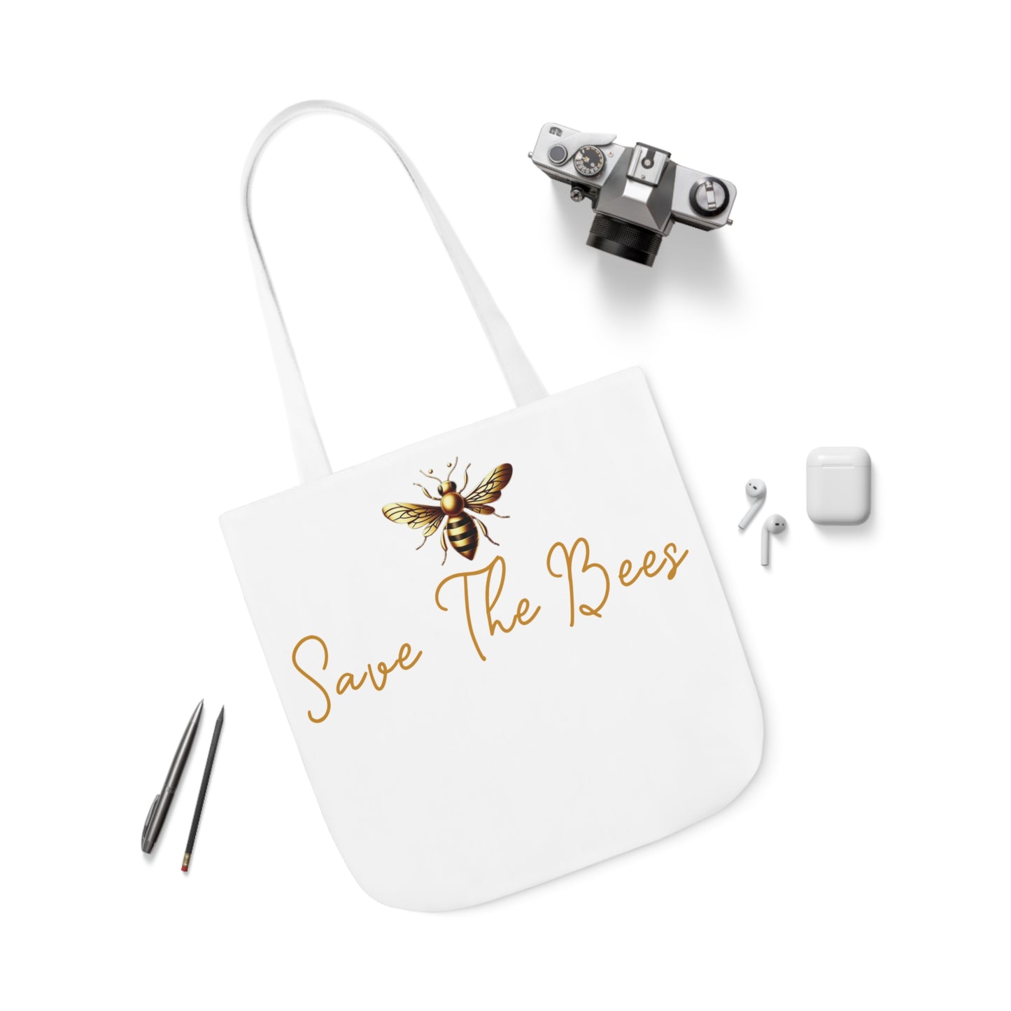 Canvas Tote Bag - Eco-Friendly 'Save The Bees' Design