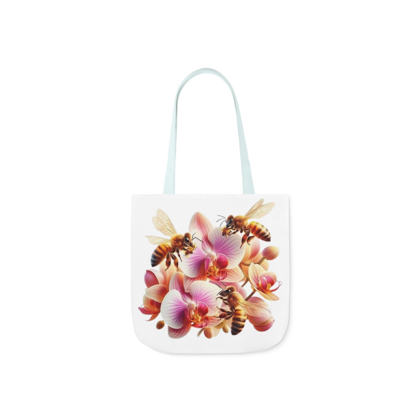 Floral Bee Canvas Tote Bag