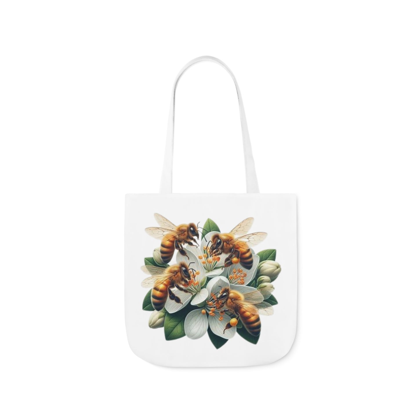 Bee Floral Canvas Tote Bag