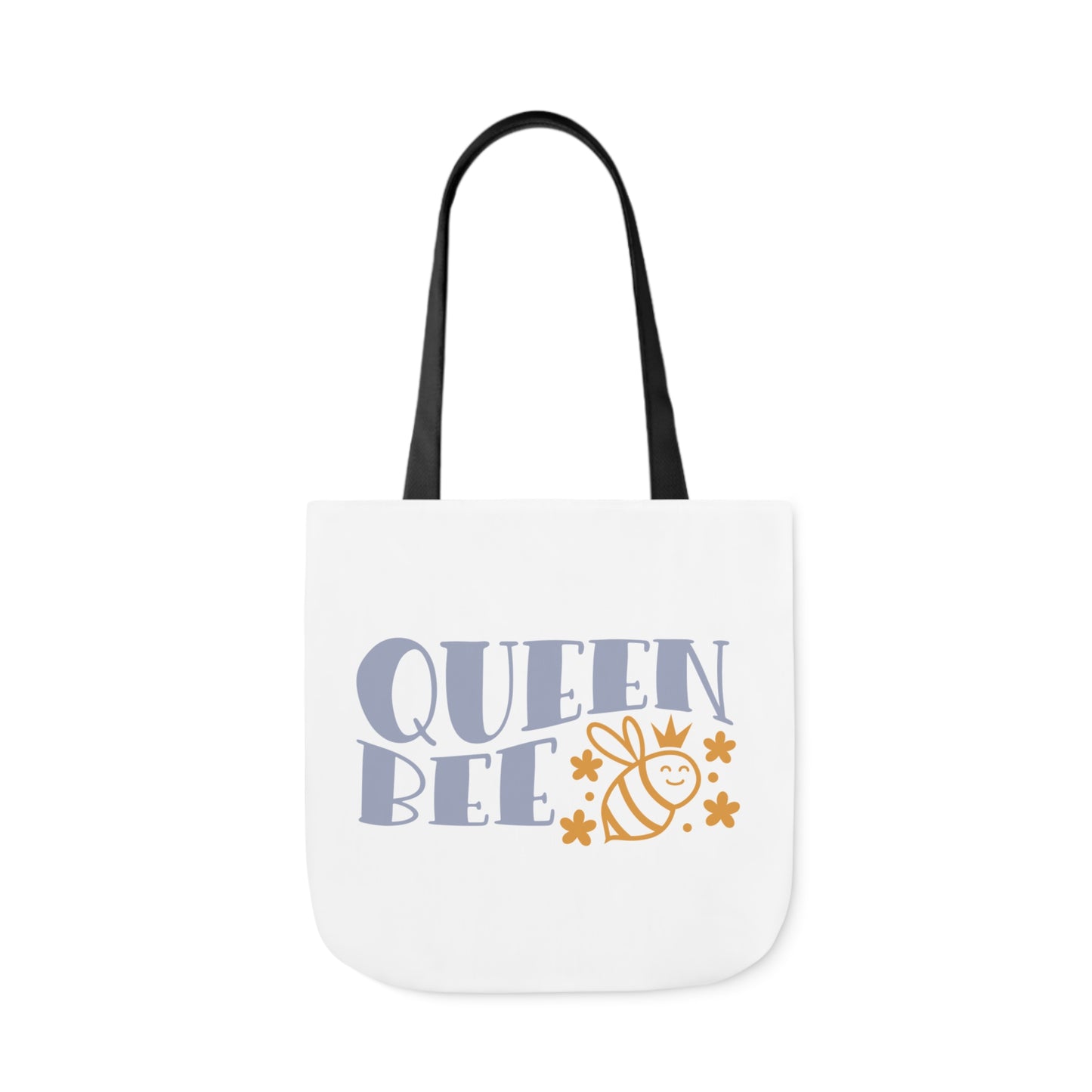 Queen Bee Canvas Tote Bag with Colorful Straps