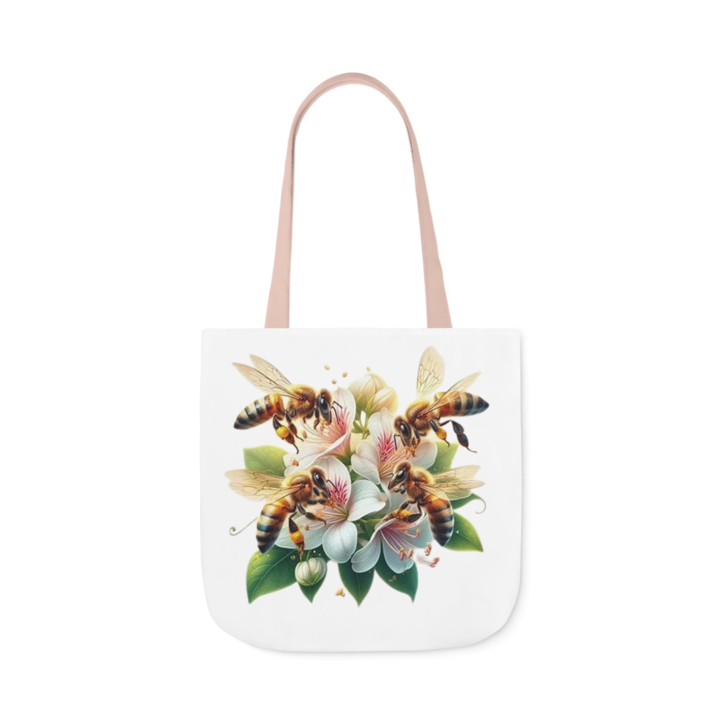 Floral Bee Canvas Tote Bag