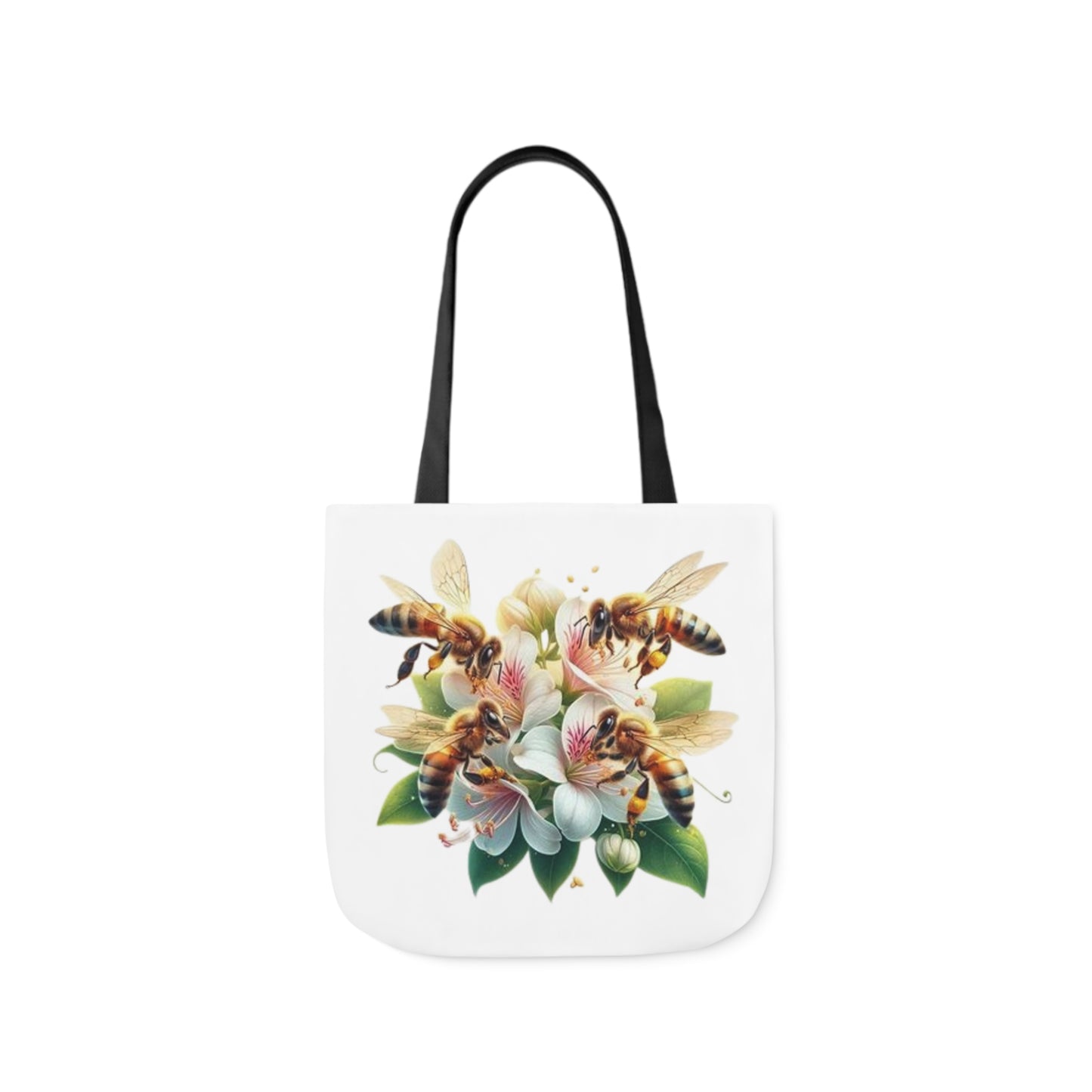 Floral Bee Canvas Tote Bag