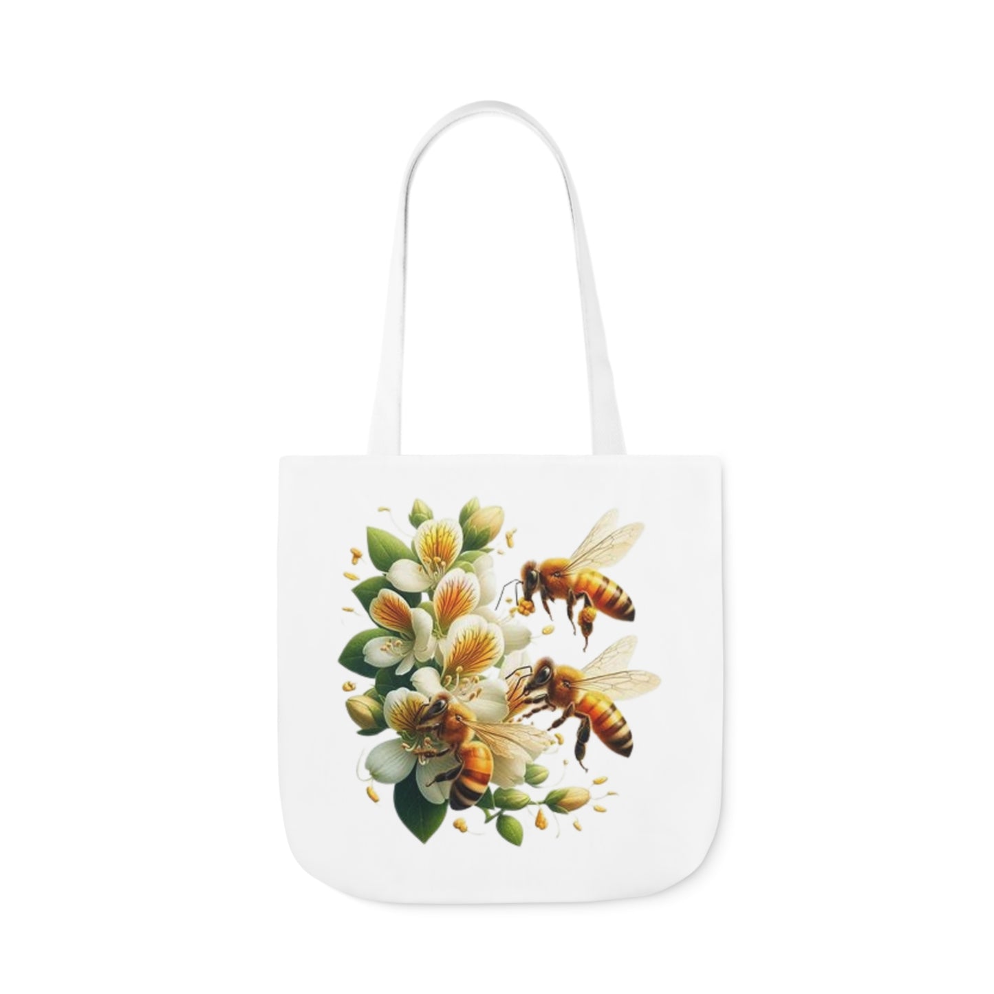 Floral Bee Canvas Tote Bag