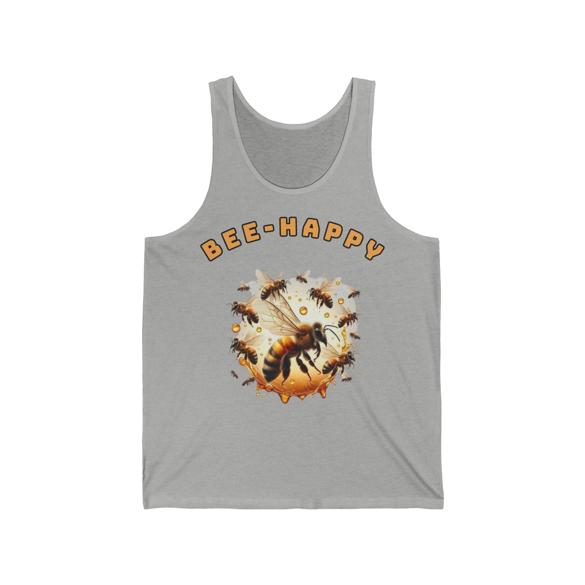 Bee Happy Tank Top logo From CBBees.shop The Worlds Best Bee Themed Product Store