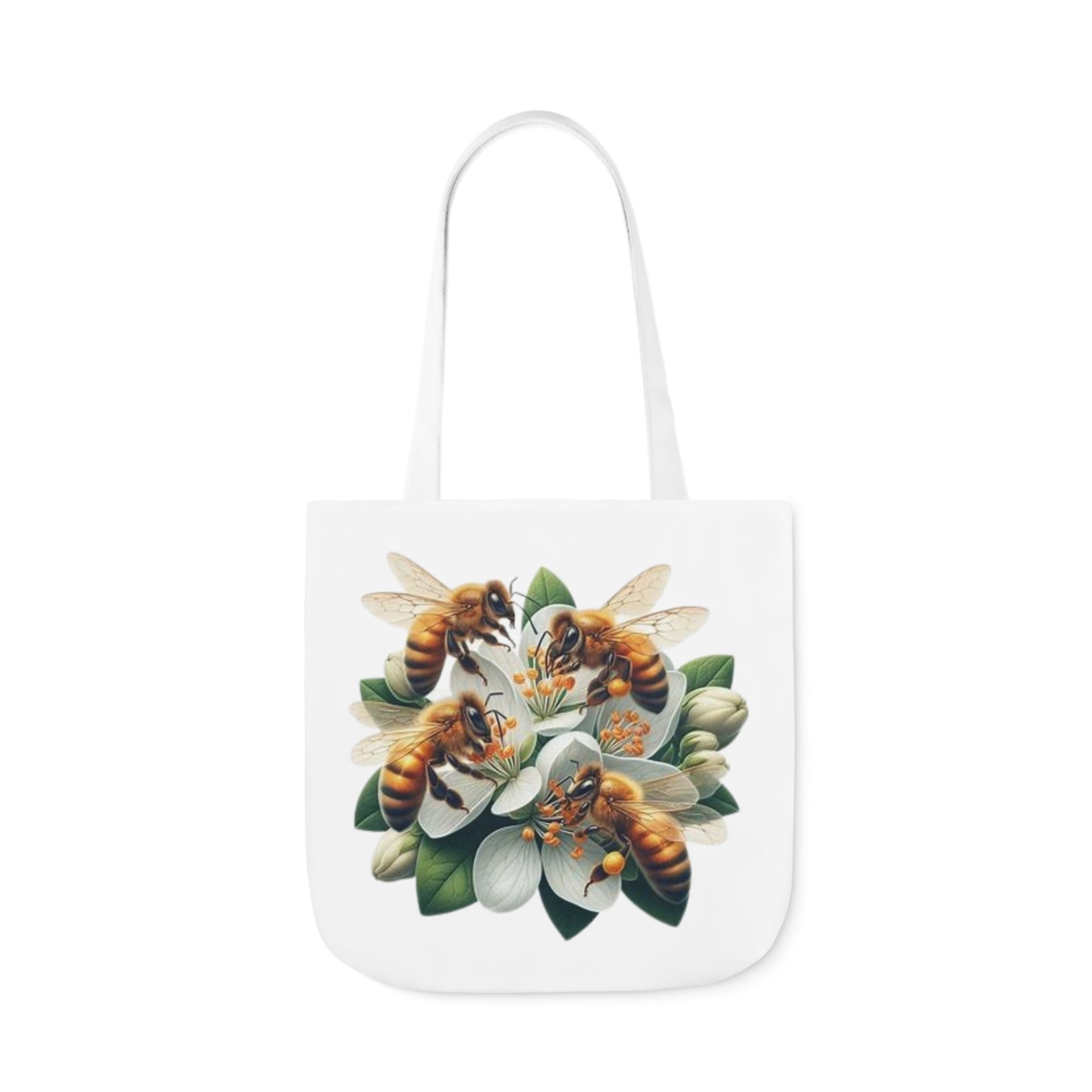 Bee Floral Canvas Tote Bag