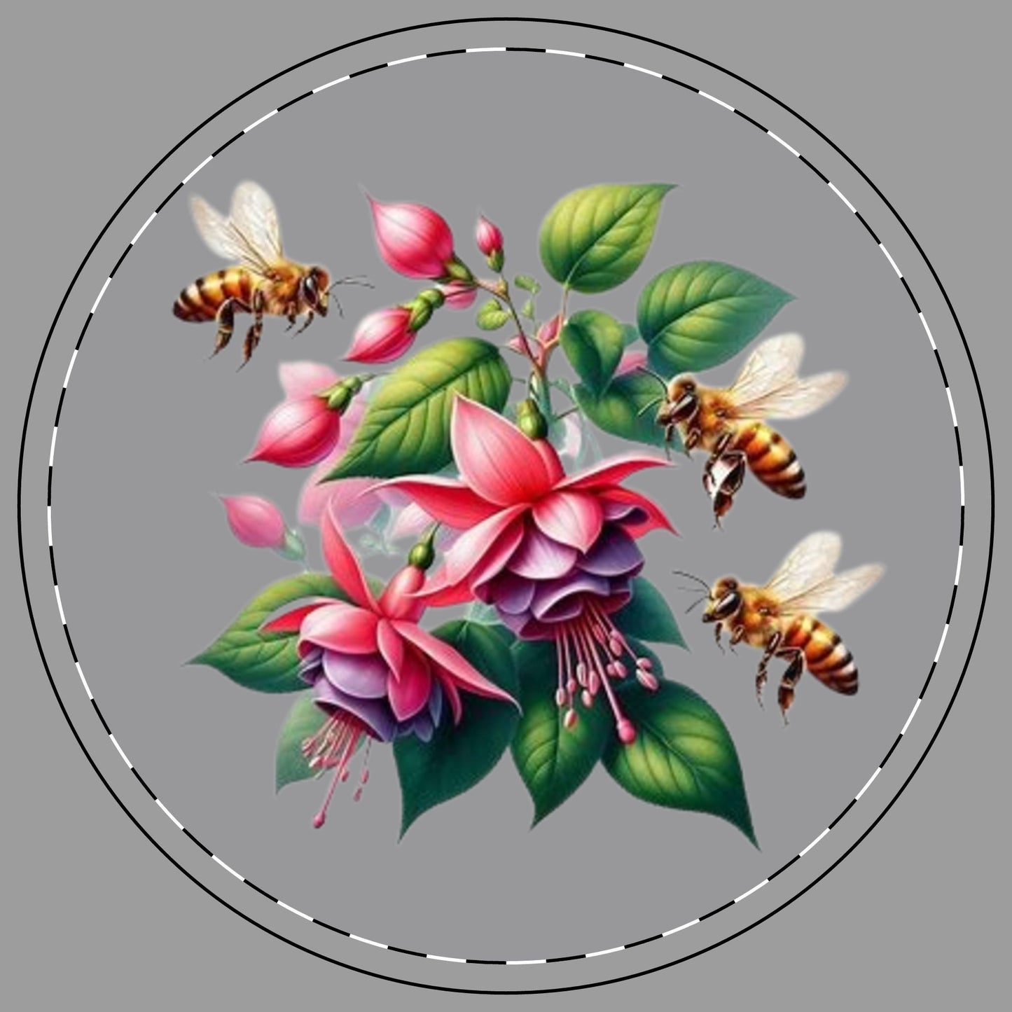 Bee & Floral Ceramic Coaster