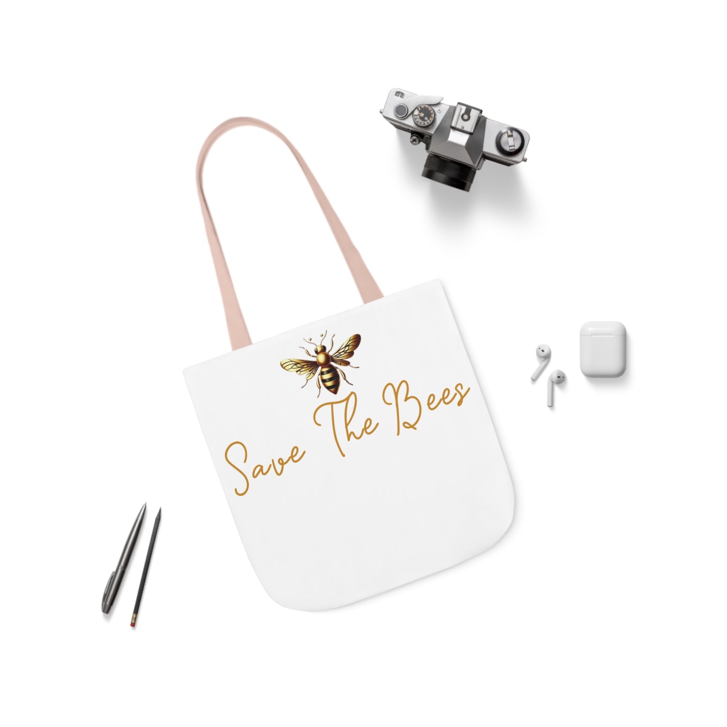 Canvas Tote Bag - Eco-Friendly 'Save The Bees' Design