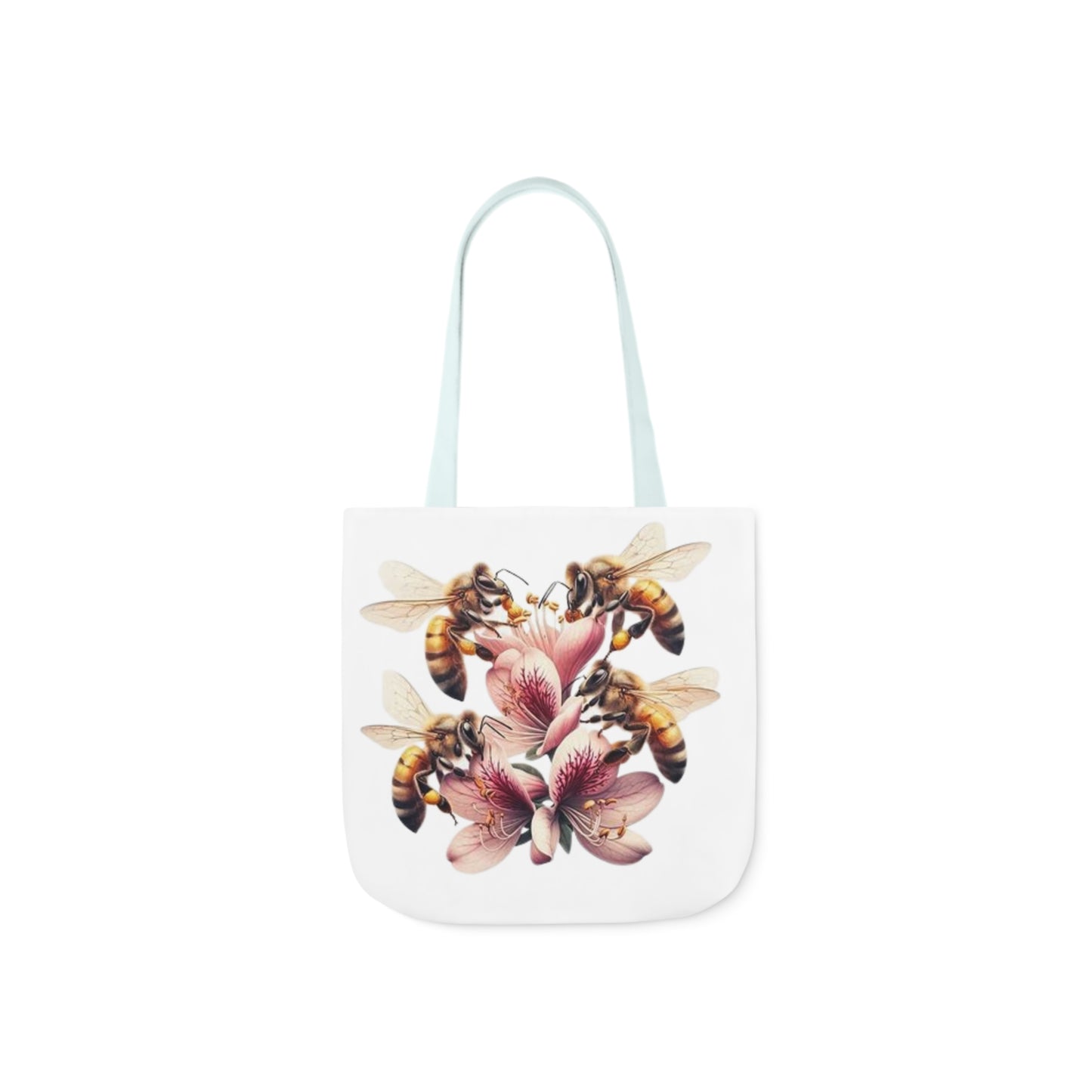 Floral Bee Canvas Tote Bag