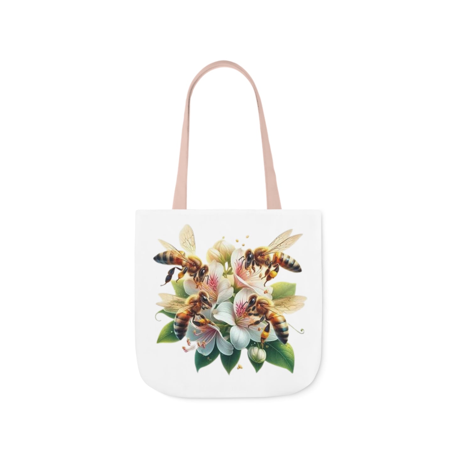 Floral Bee Canvas Tote Bag