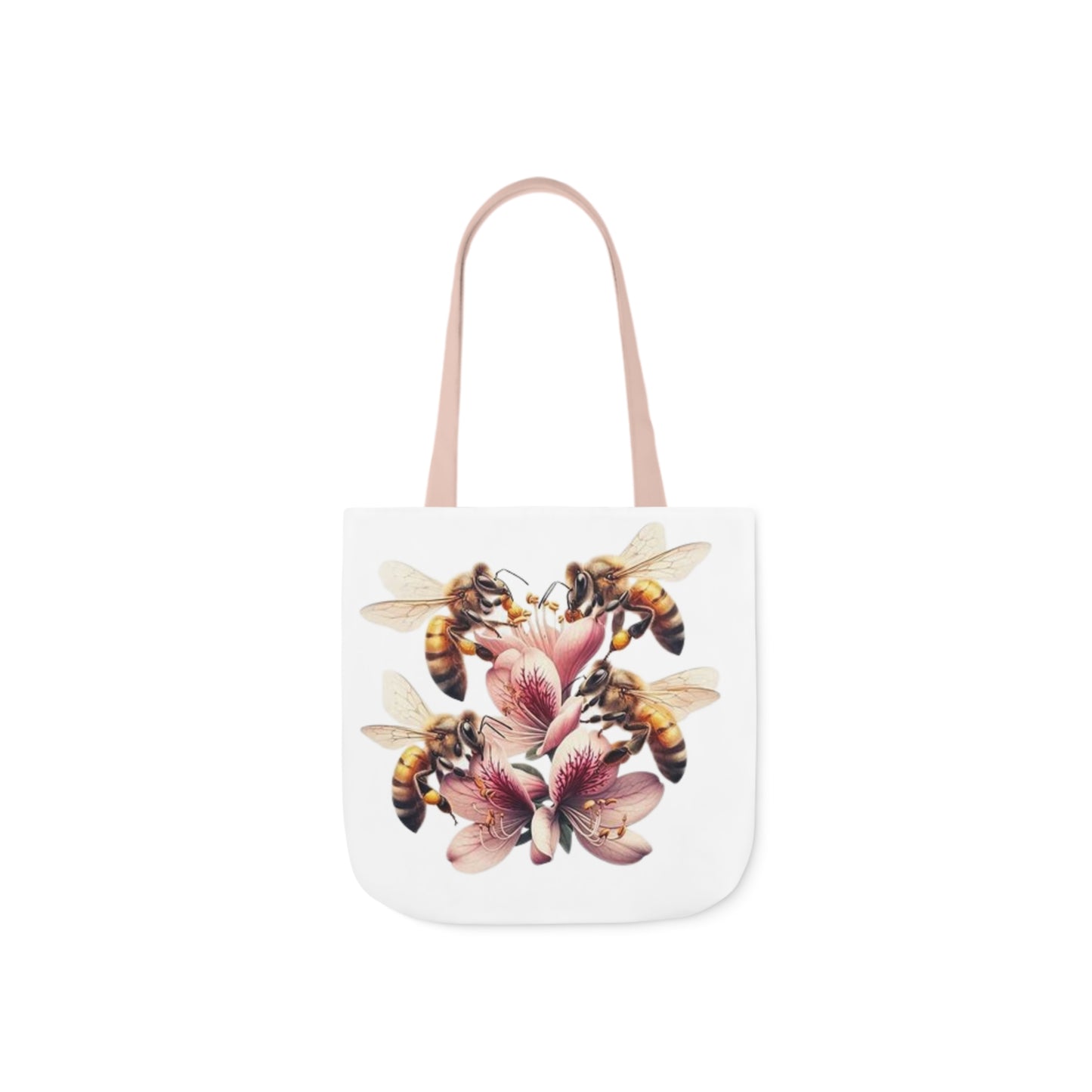 Floral Bee Canvas Tote Bag