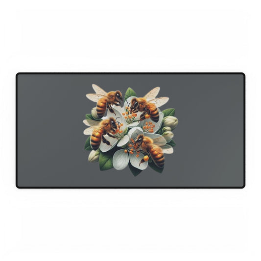 Bee Floral Desk Mat logo From CBBees.shop The Worlds Best Bee Themed Product Store