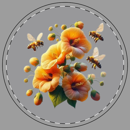 Floral Honeybee Ceramic Coaster