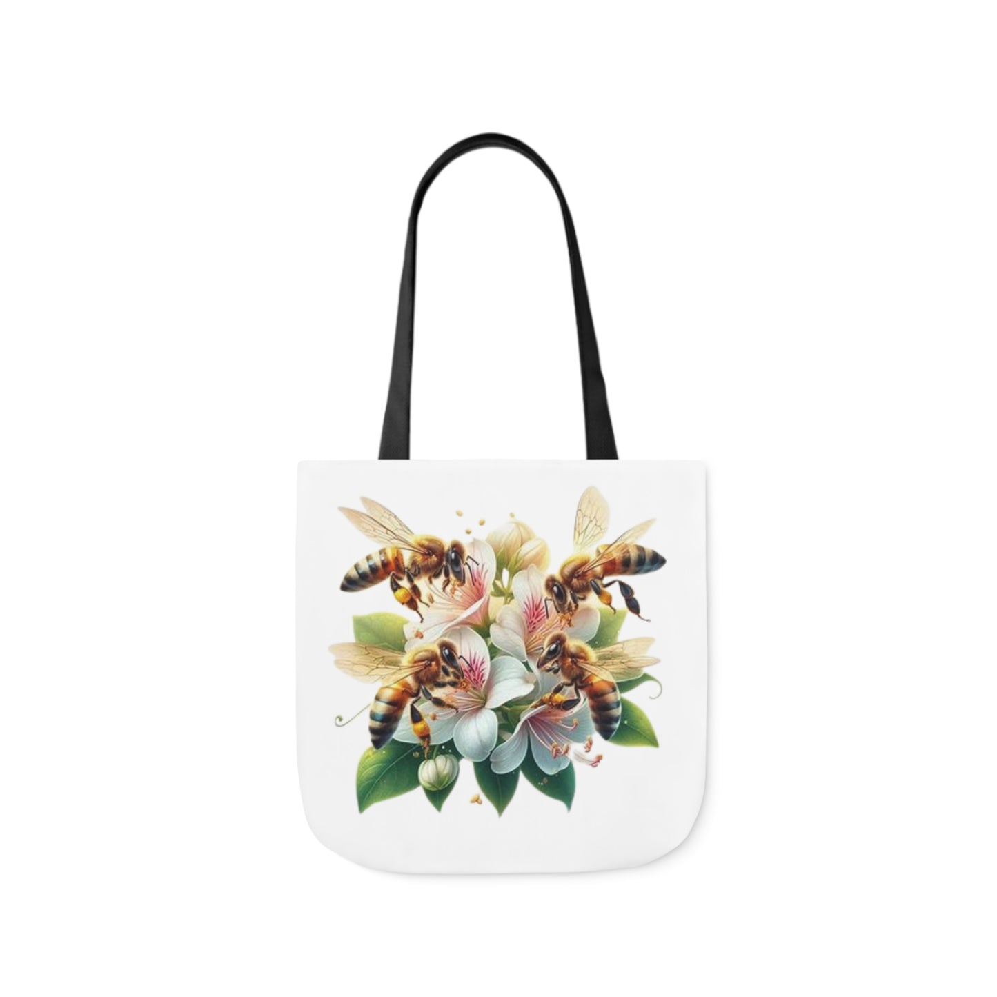 Floral Bee Canvas Tote Bag