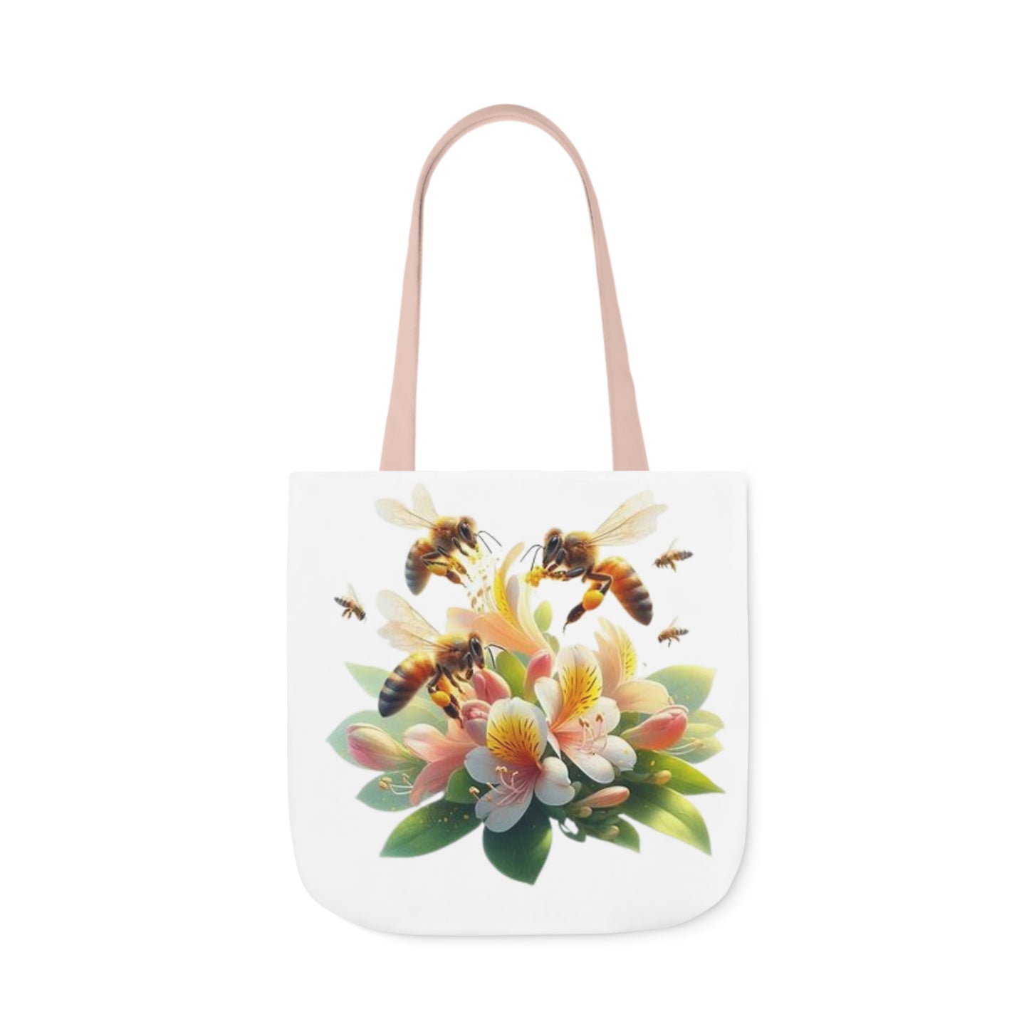 Floral Bee Canvas Tote Bag