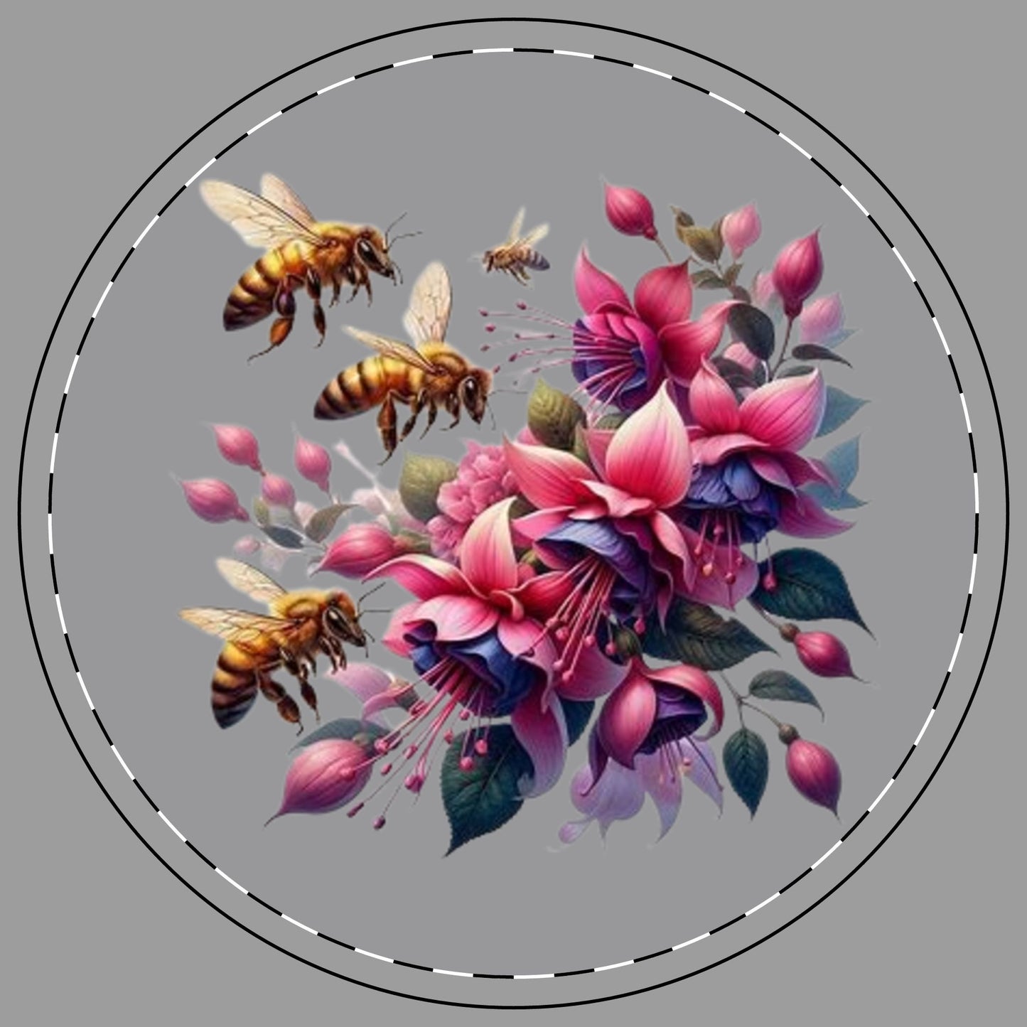 Floral Bees Ceramic Coaster