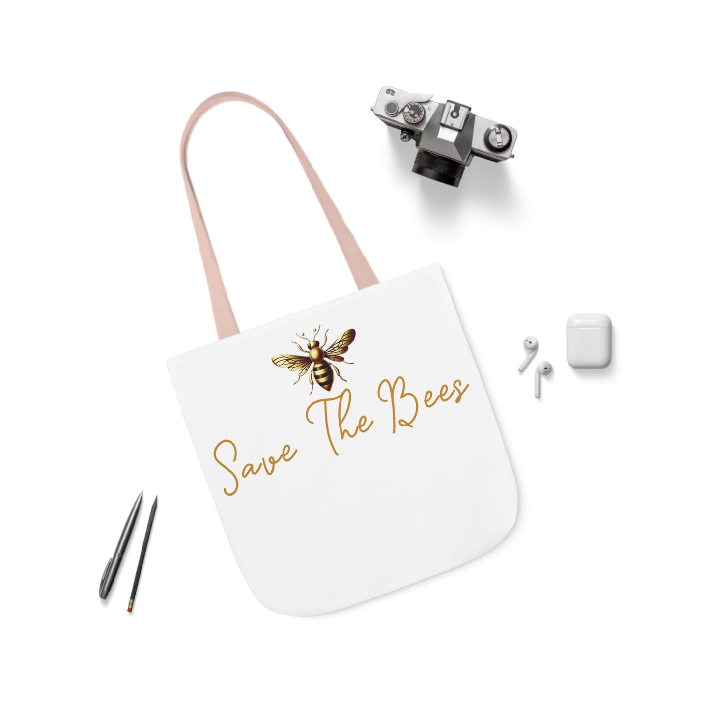 Canvas Tote Bag - Eco-Friendly 'Save The Bees' Design