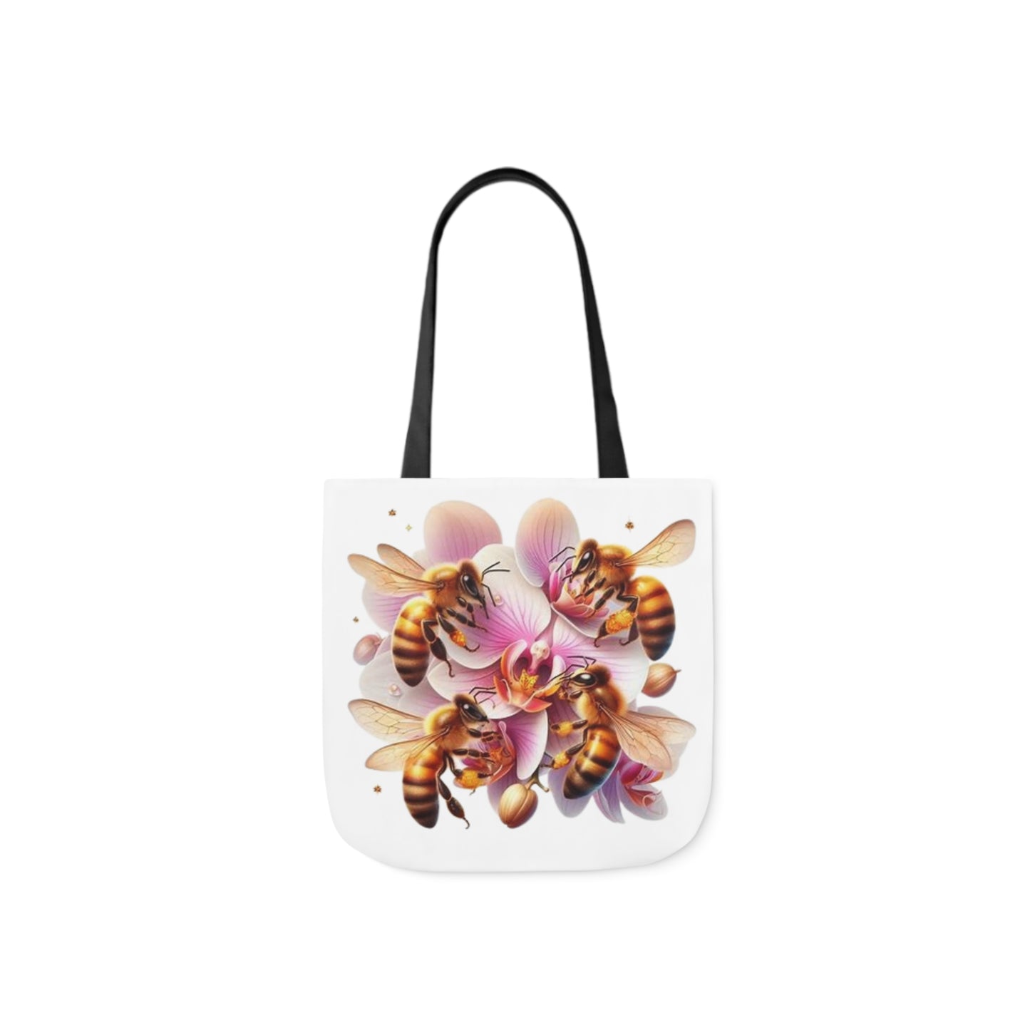 Bee & Orchid Canvas Tote Bag