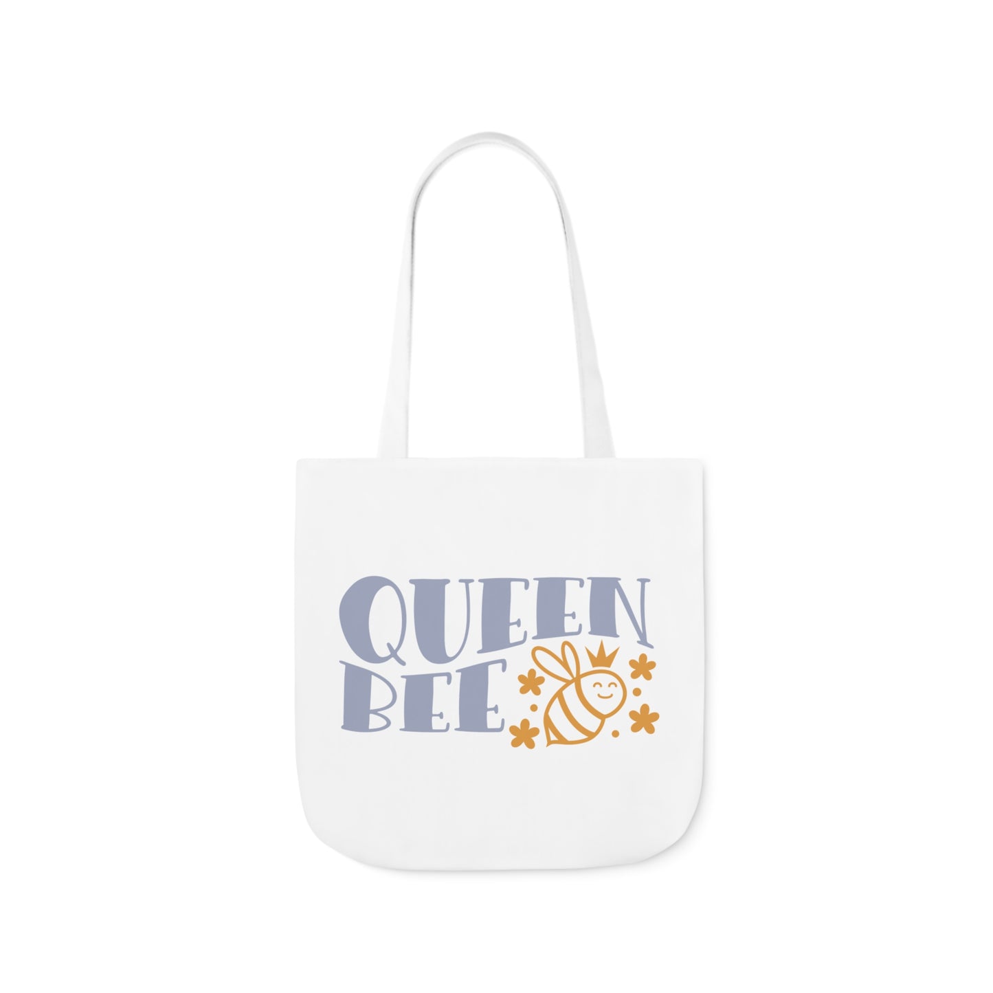 Queen Bee Canvas Tote Bag with Colorful Straps