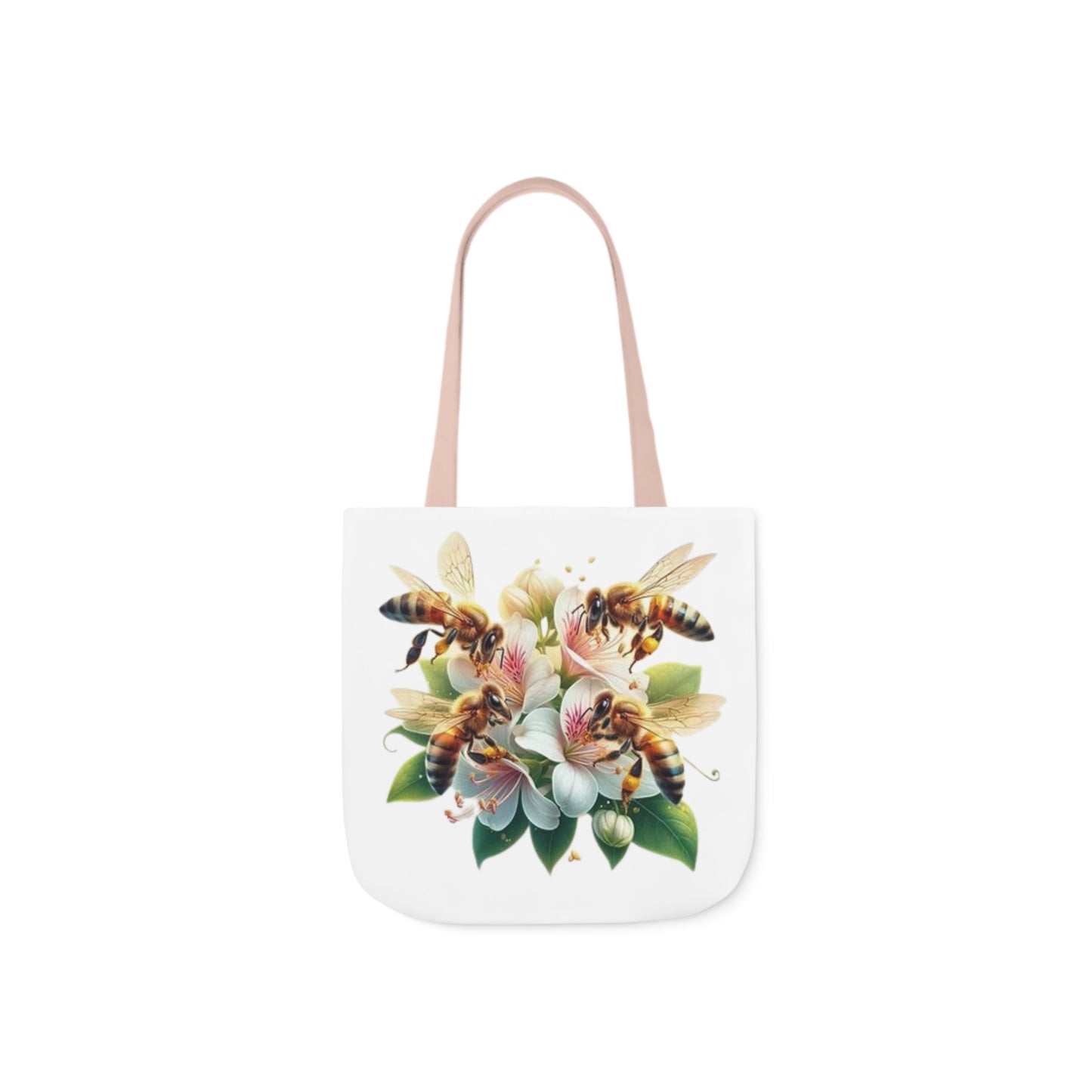 Floral Bee Canvas Tote Bag