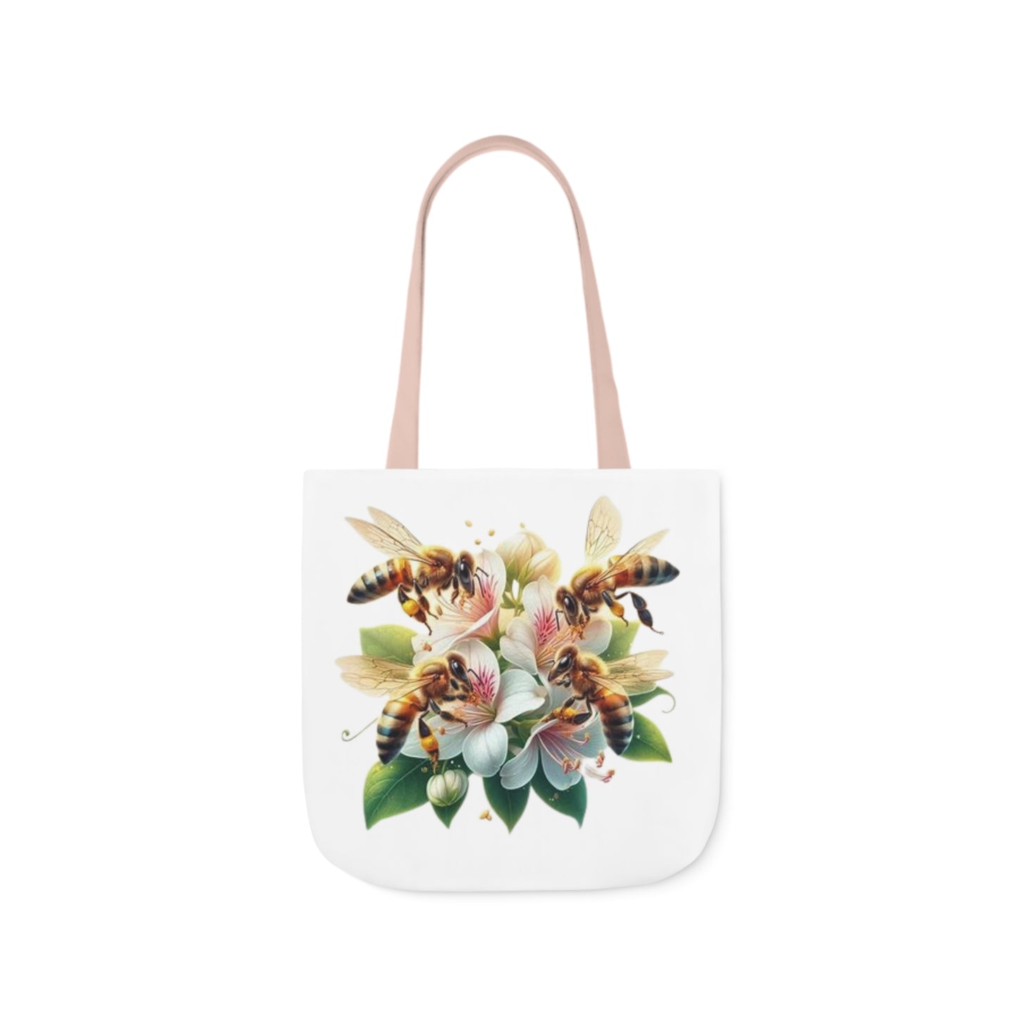 Floral Bee Canvas Tote Bag