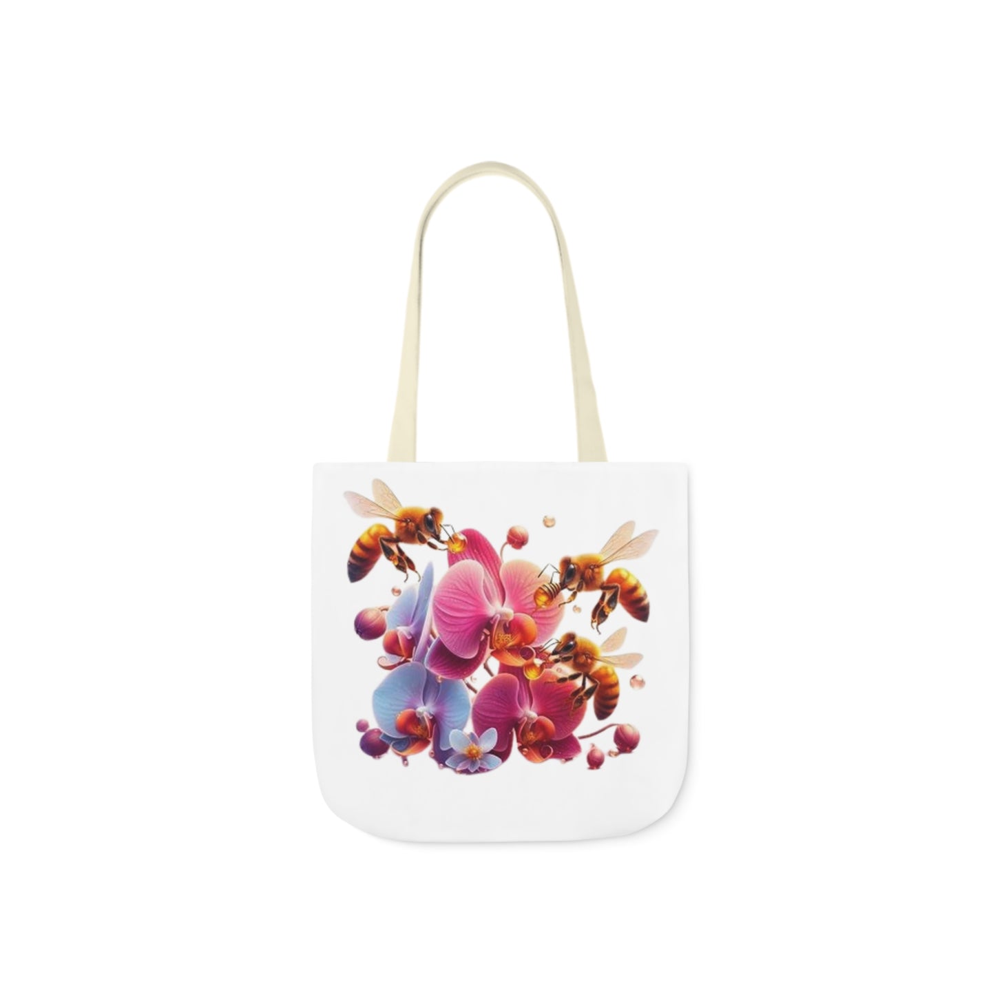 Floral Bee Canvas Tote Bag