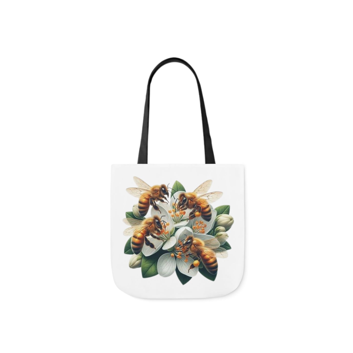 Bee Floral Canvas Tote Bag