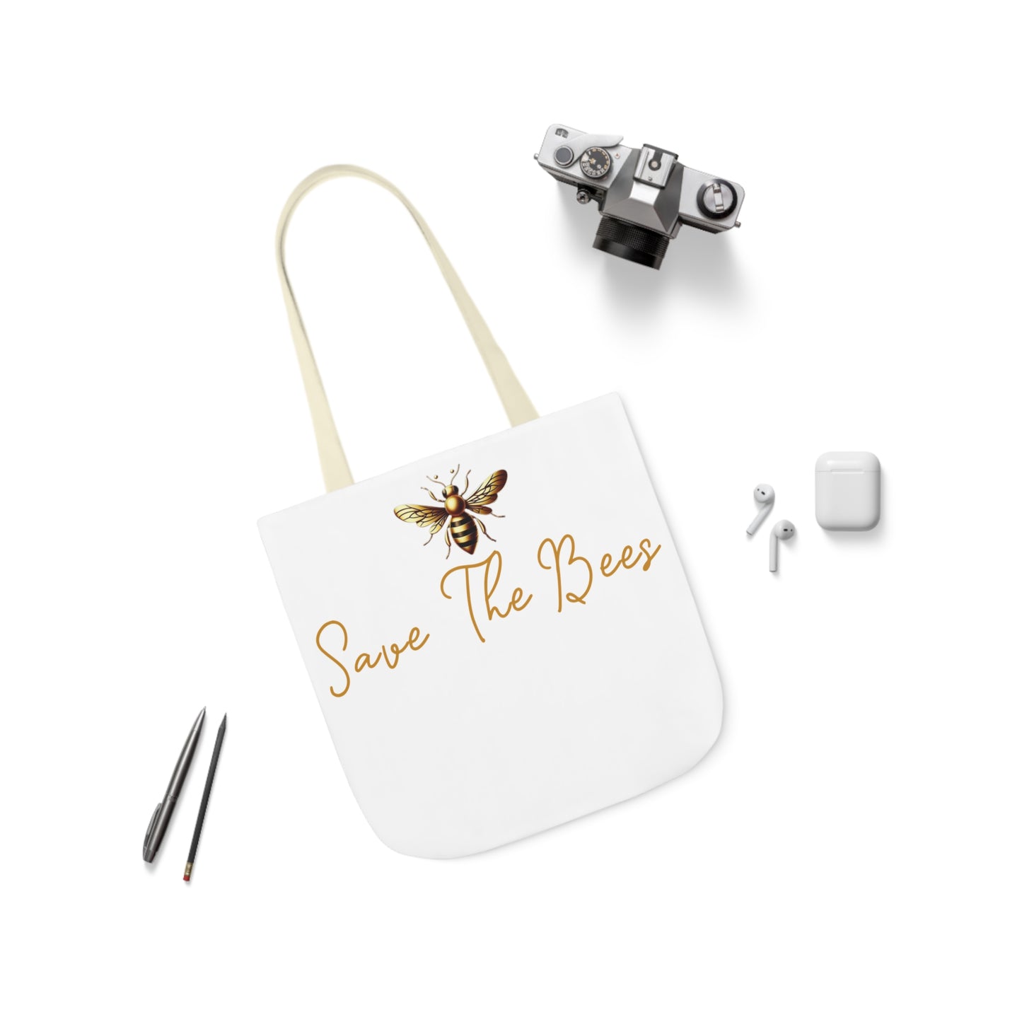 Canvas Tote Bag - Eco-Friendly 'Save The Bees' Design