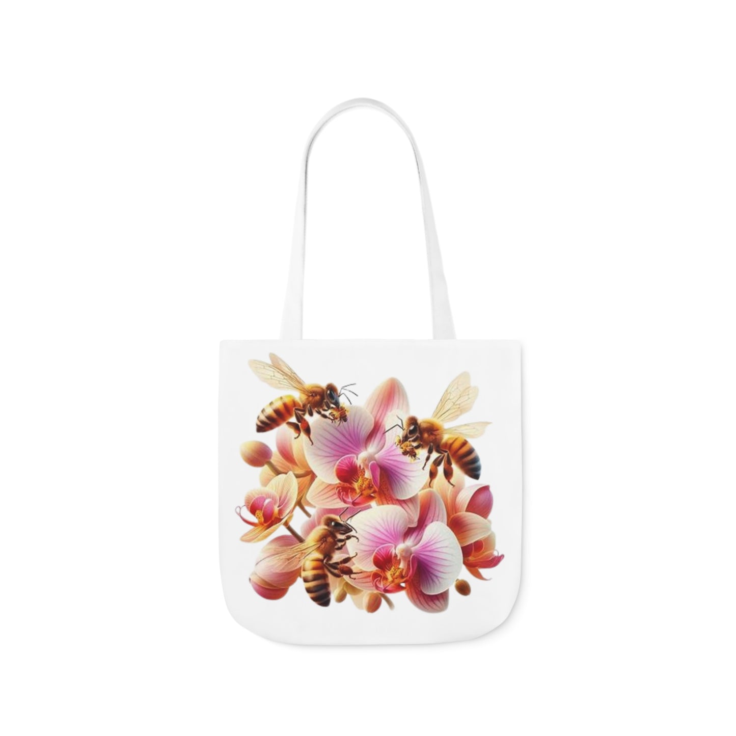 Floral Bee Canvas Tote Bag