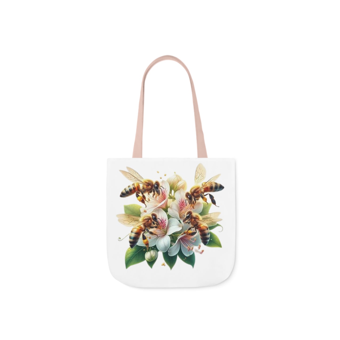 Floral Bee Canvas Tote Bag