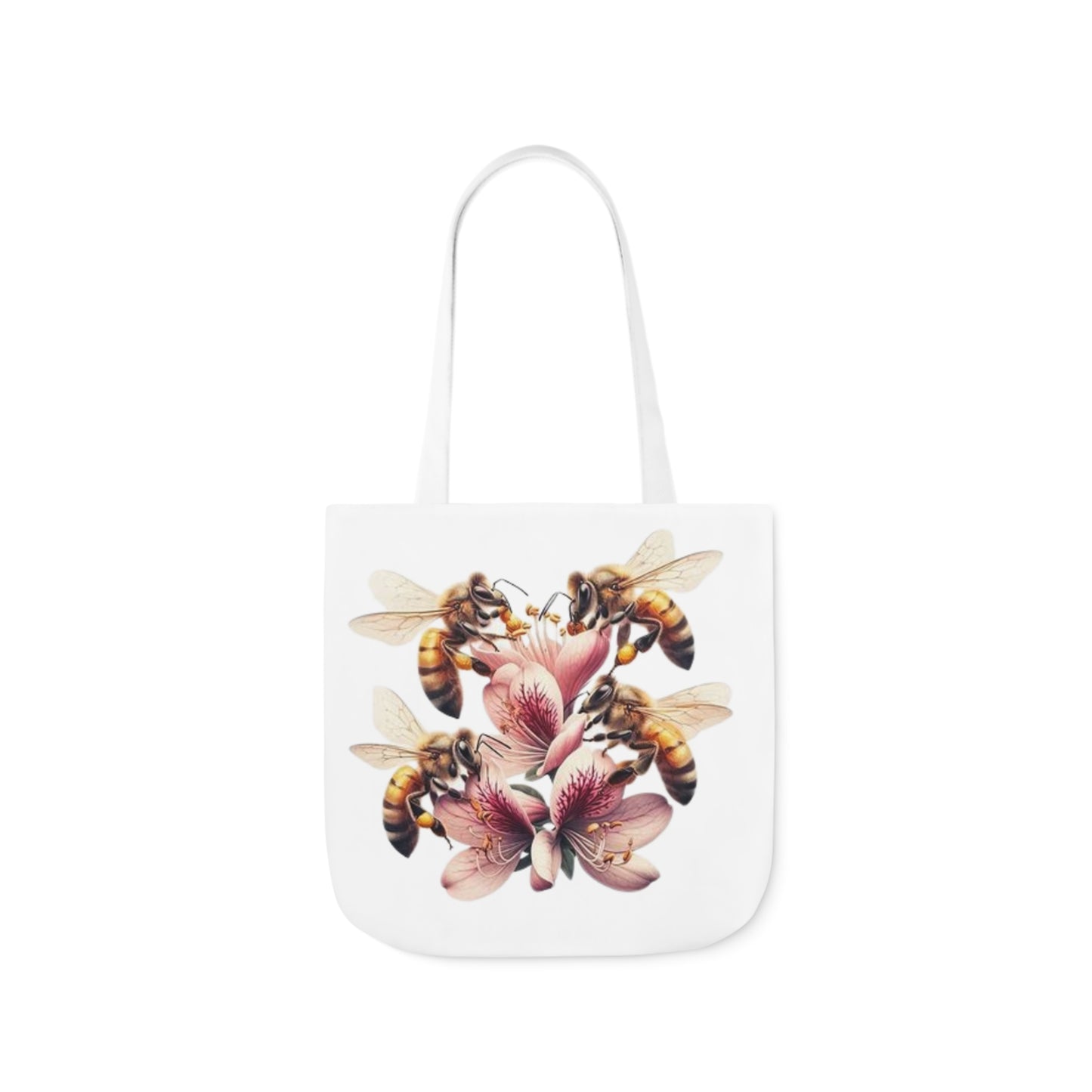 Floral Bee Canvas Tote Bag