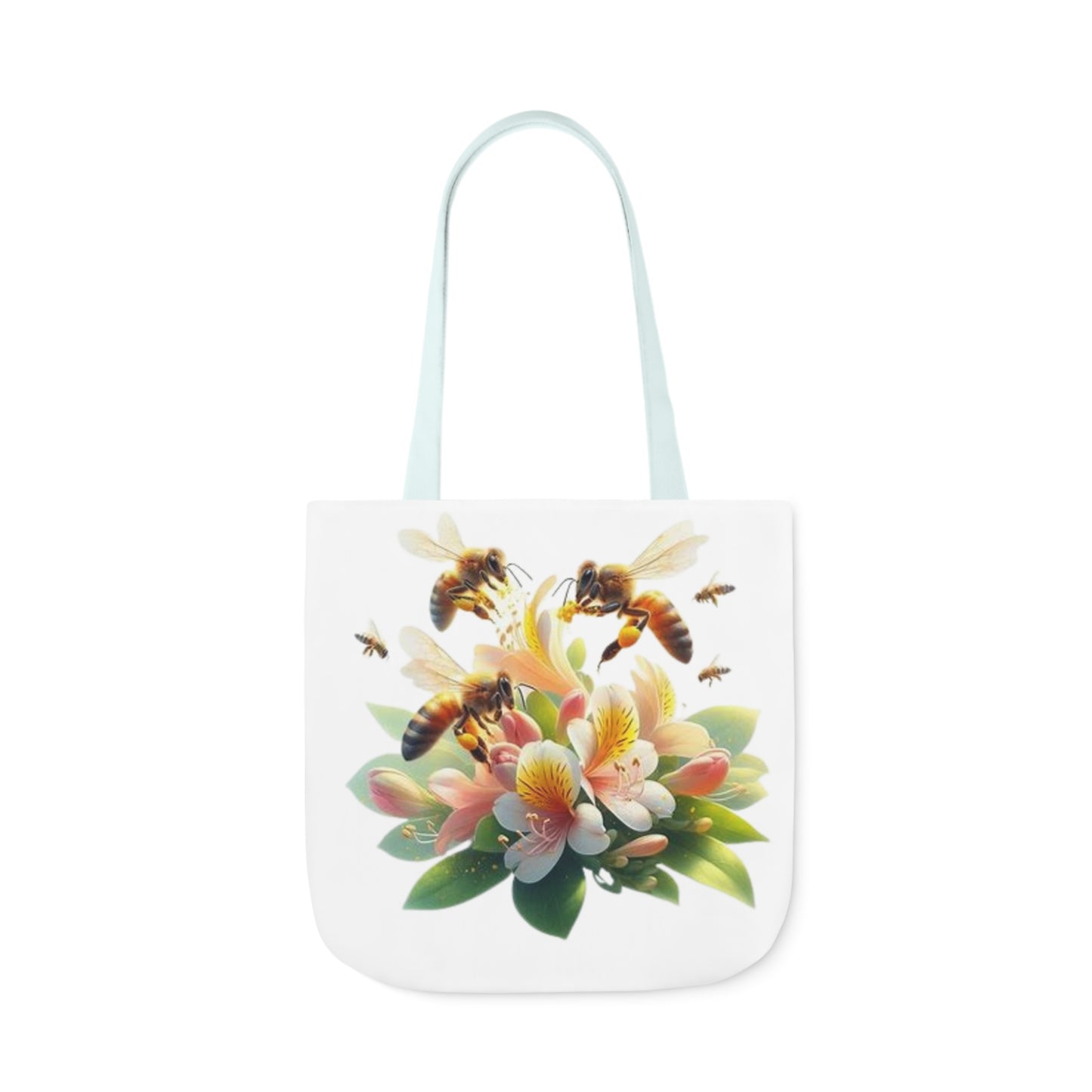 Floral Bee Canvas Tote Bag