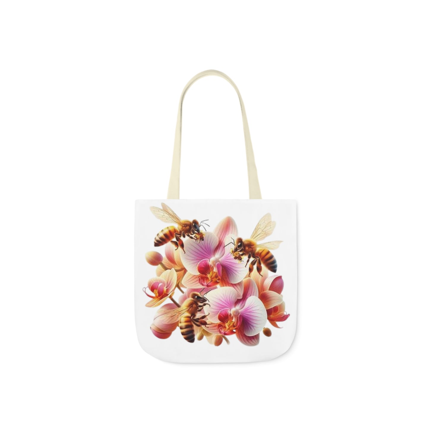 Floral Bee Canvas Tote Bag