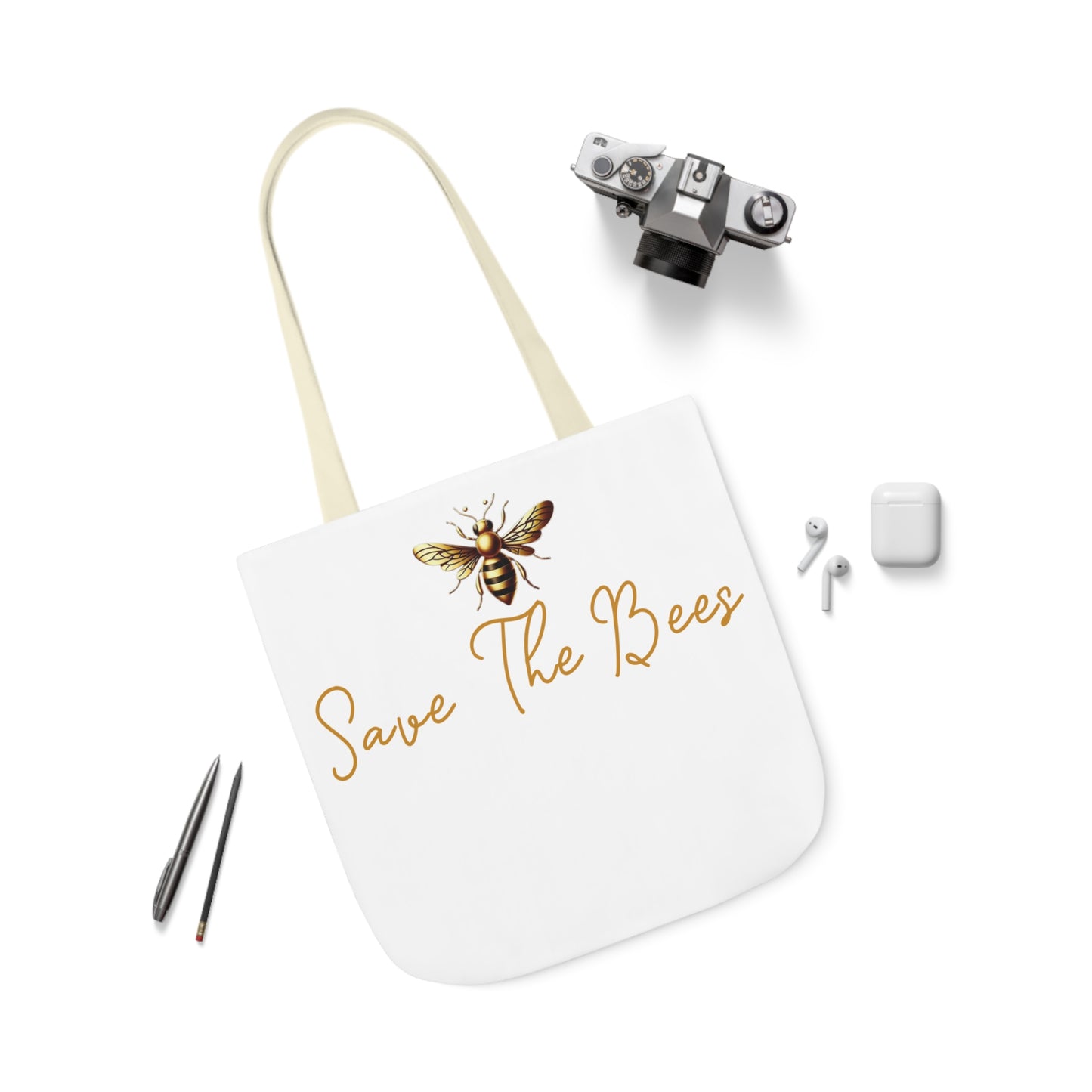 Canvas Tote Bag - Eco-Friendly 'Save The Bees' Design