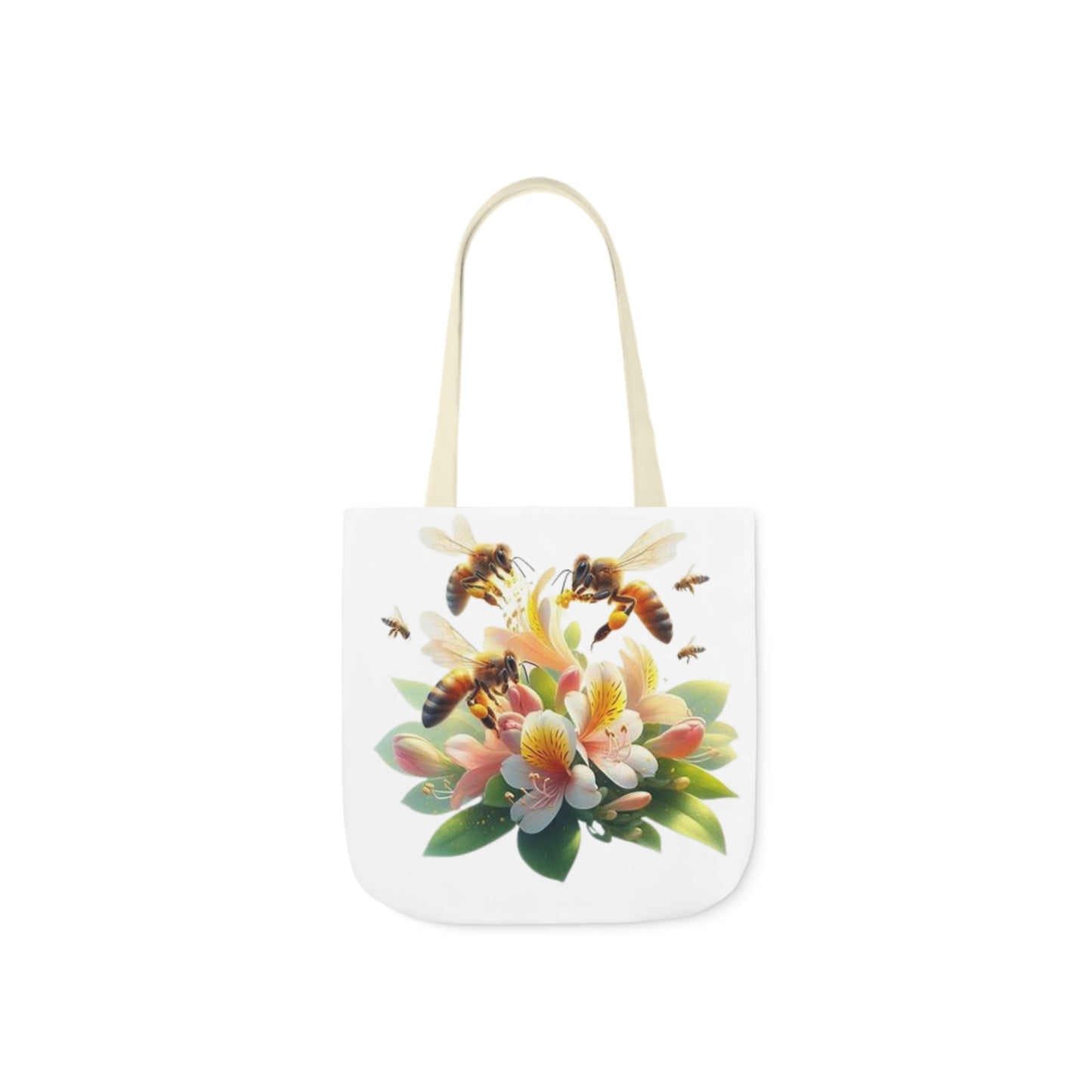 Floral Bee Canvas Tote Bag