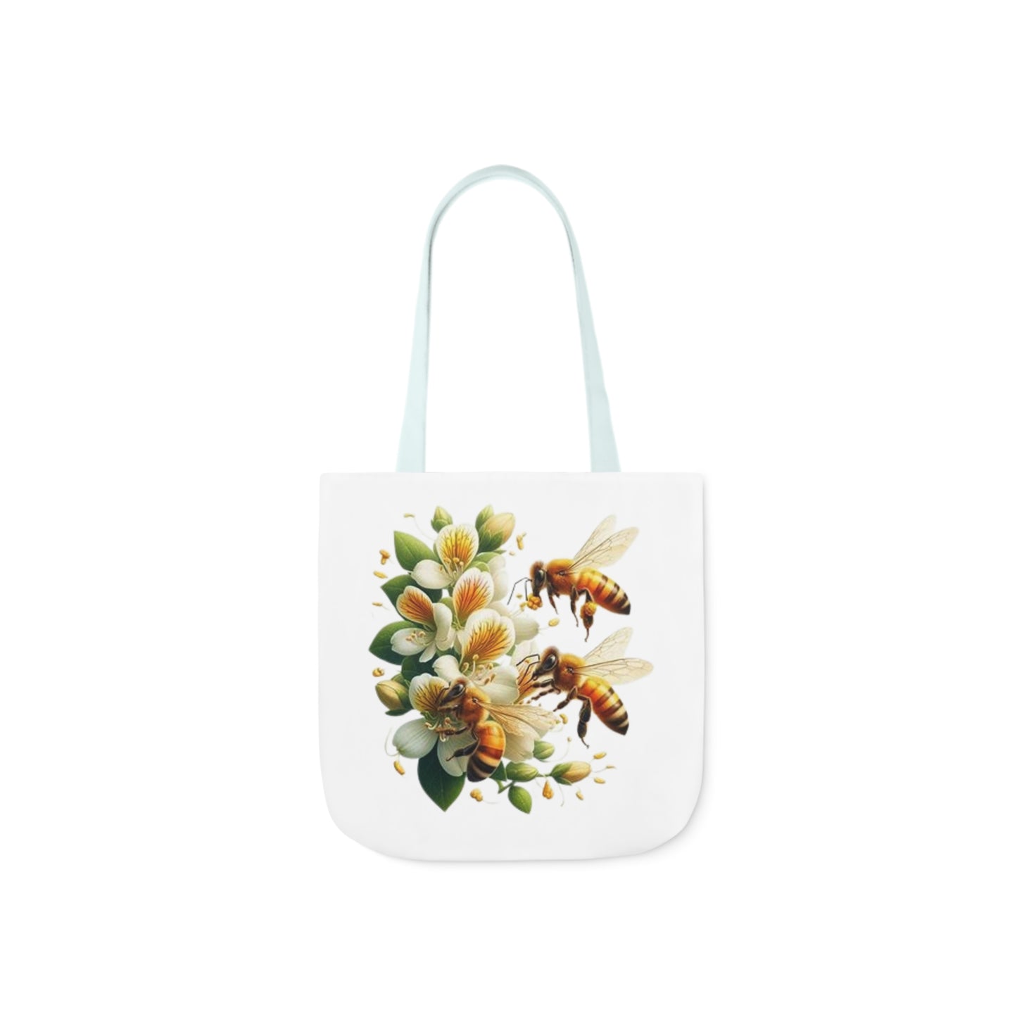 Floral Bee Canvas Tote Bag