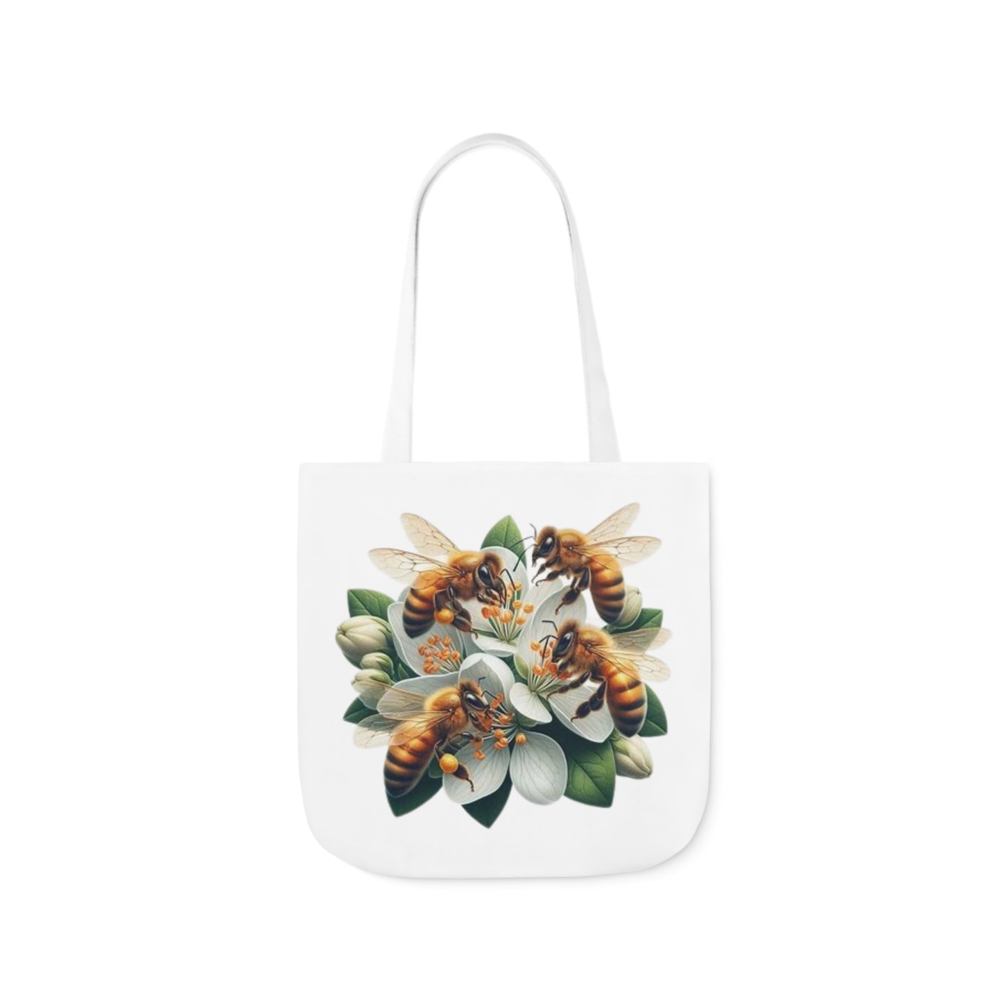 Bee Floral Canvas Tote Bag