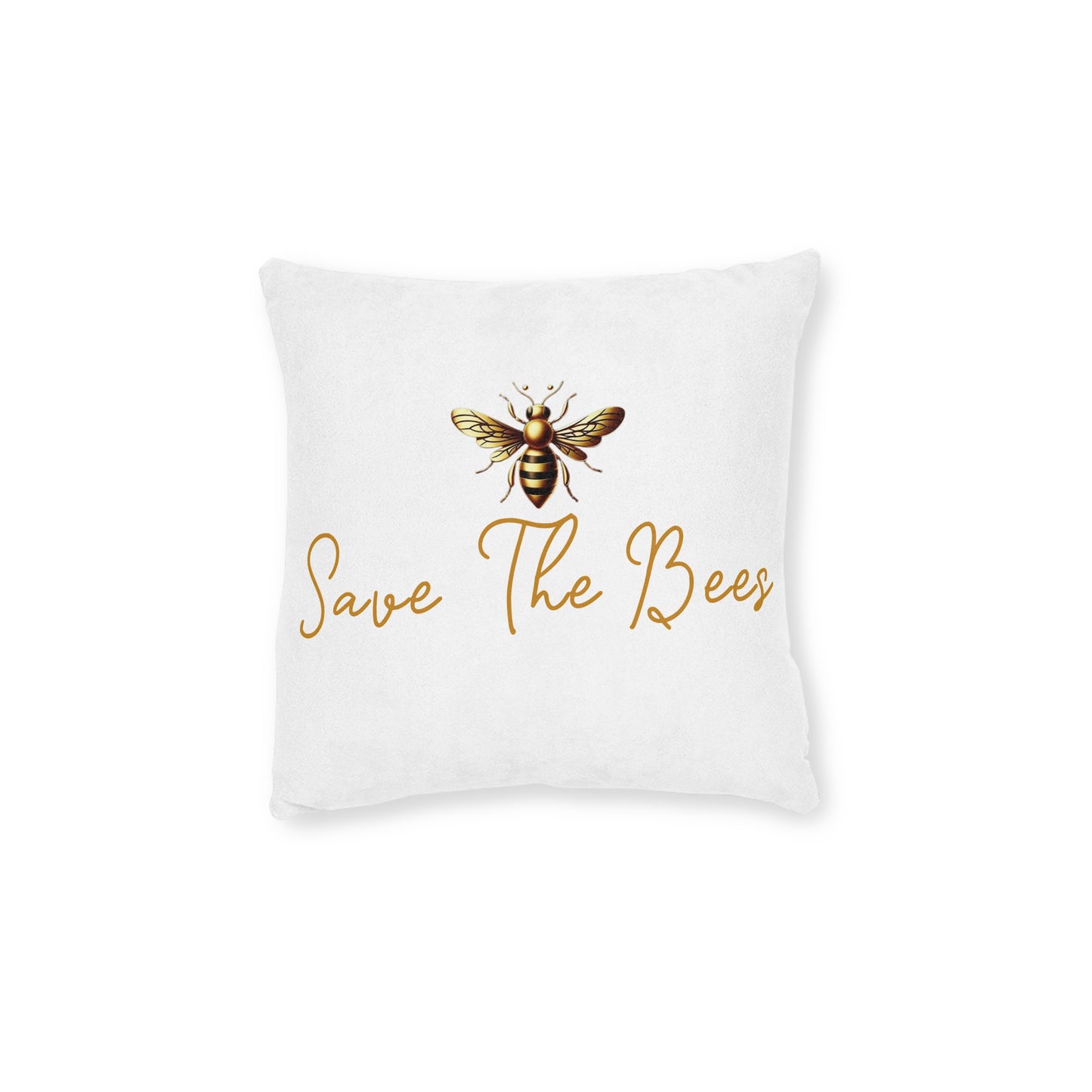 Save The Bees Square Pillow - Pink Back