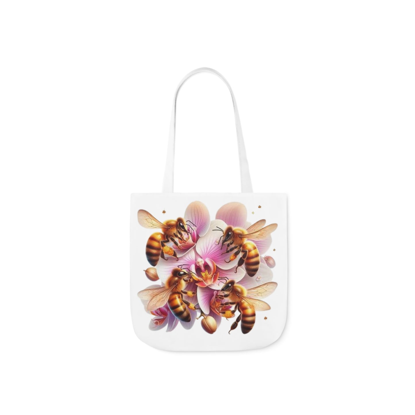 Bee & Orchid Canvas Tote Bag