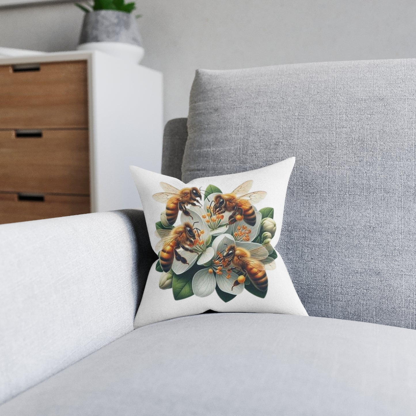 Shop our Bee Flower Square Pillow collection designs.