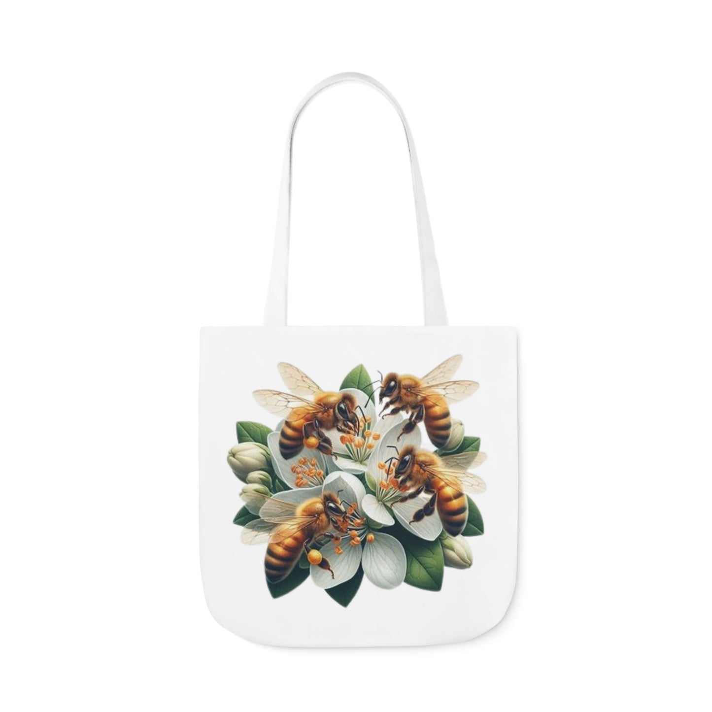 Bee Floral Canvas Tote Bag