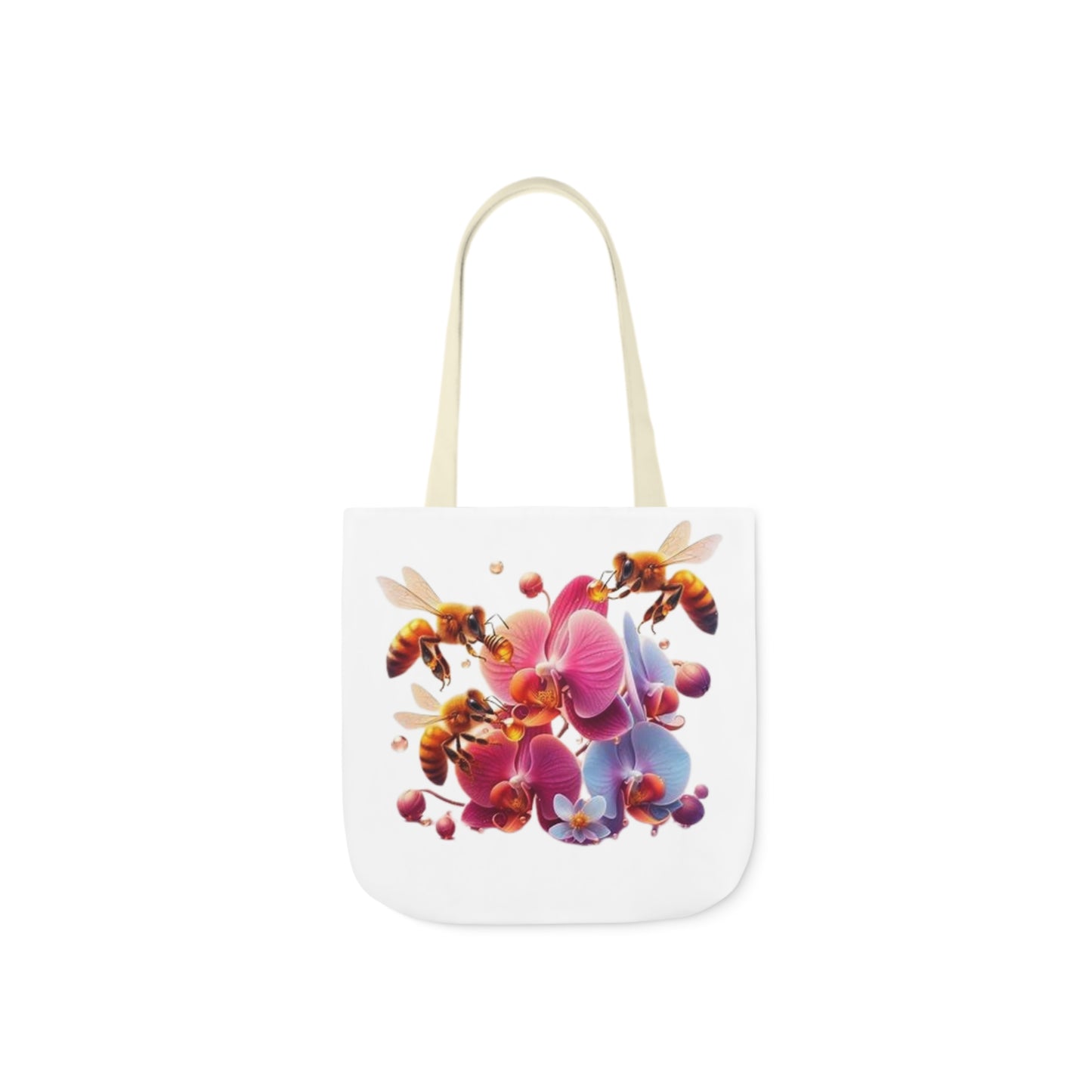 Floral Bee Canvas Tote Bag