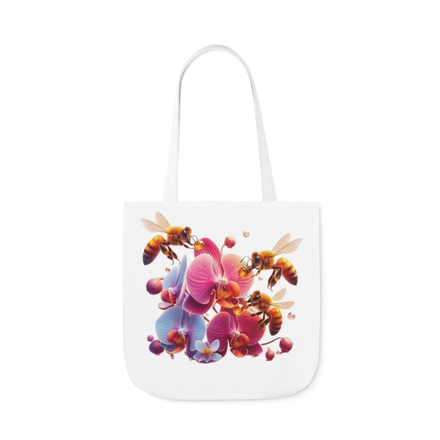 Floral Bee Canvas Tote Bag