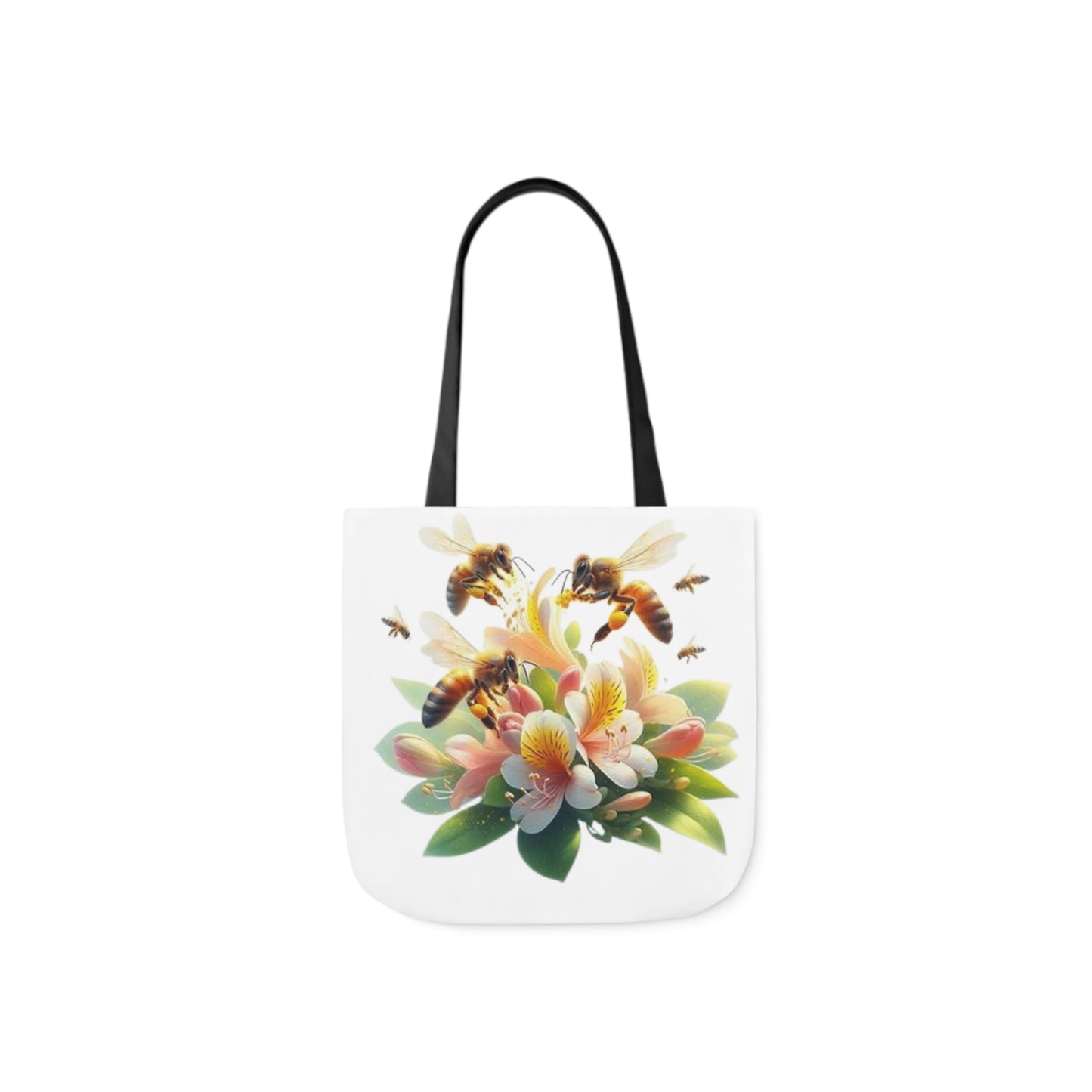 Floral Bee Canvas Tote Bag