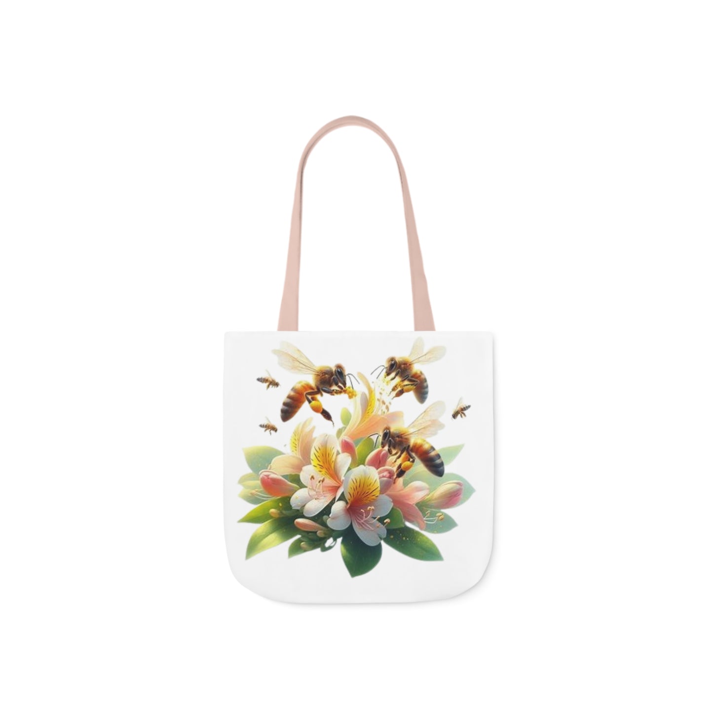 Floral Bee Canvas Tote Bag