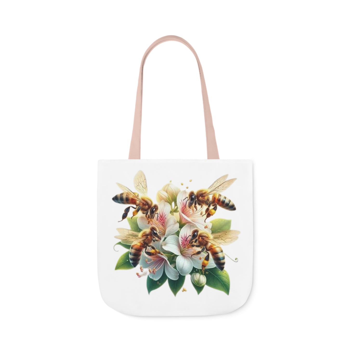 Floral Bee Canvas Tote Bag