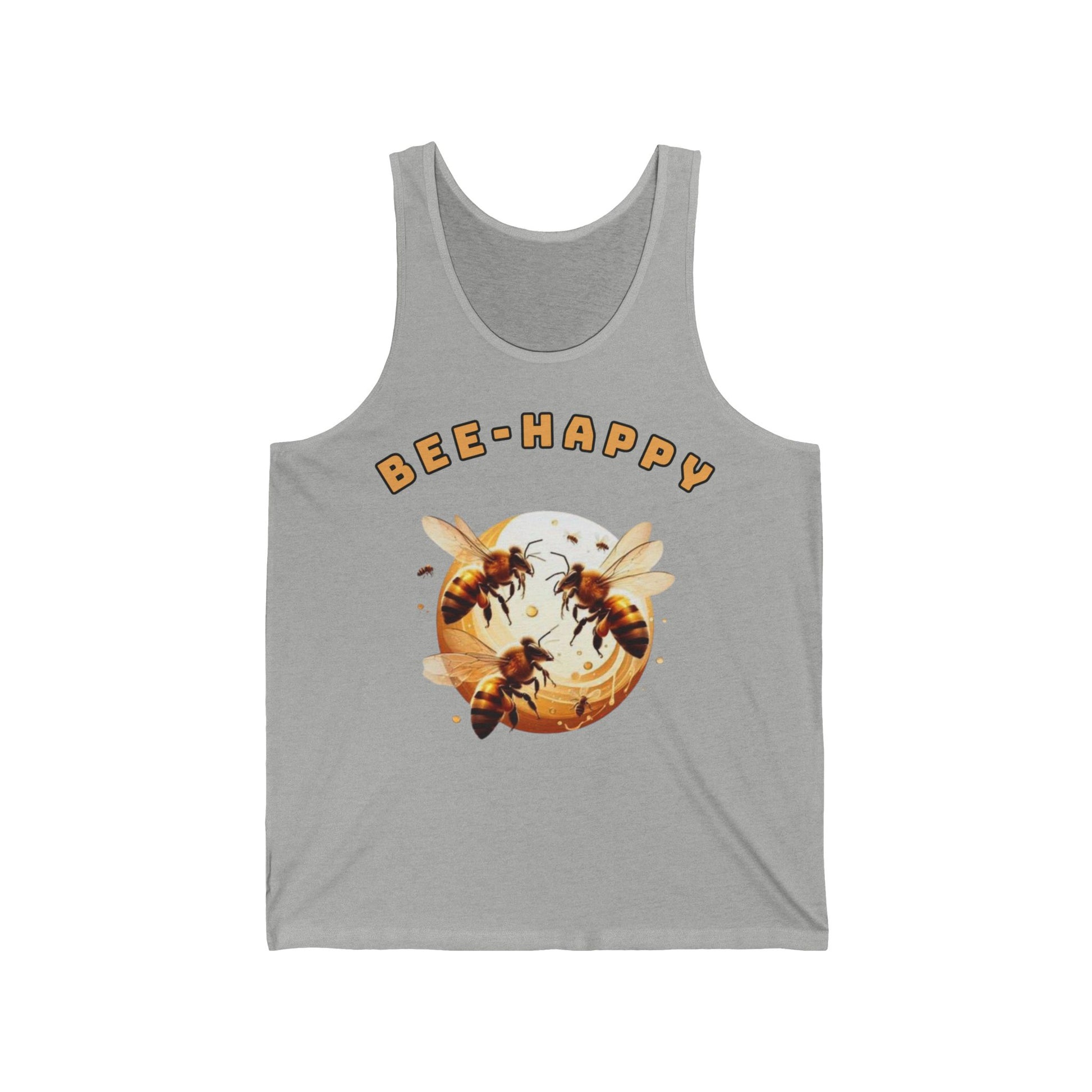 Bee Happy Tank Top logo From CBBees.shop The Worlds Best Bee Themed Product Store