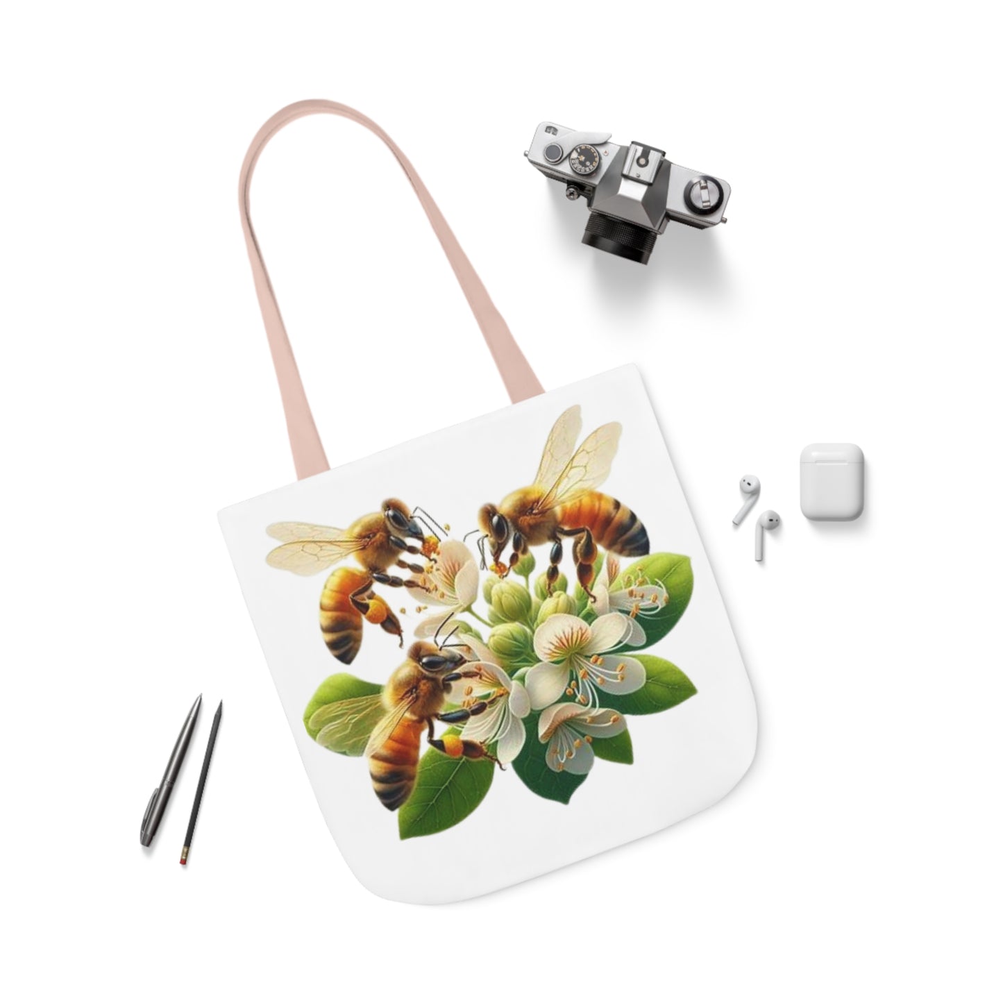 Bee-Themed Canvas Tote Bag