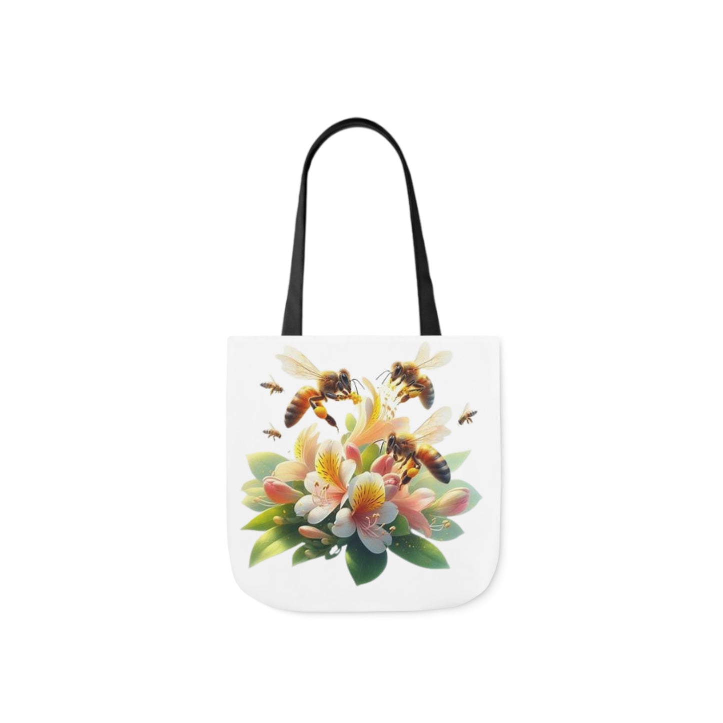 Floral Bee Canvas Tote Bag