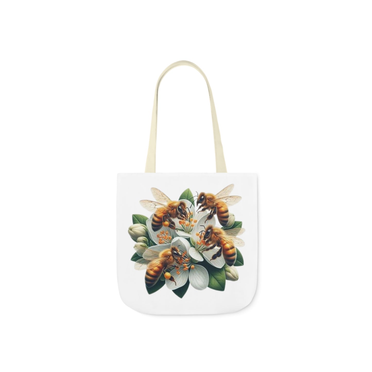 Bee Floral Canvas Tote Bag