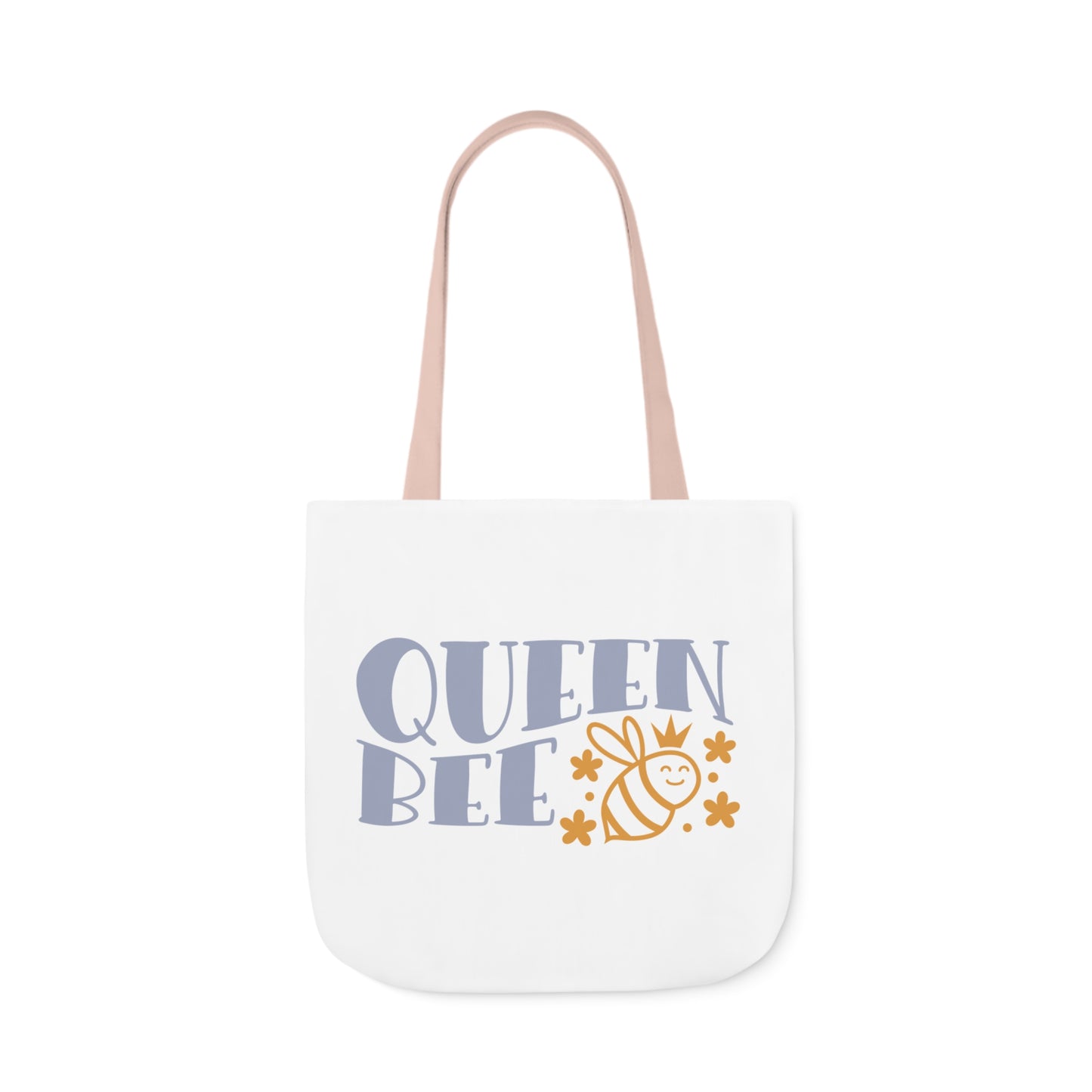 Queen Bee Canvas Tote Bag with Colorful Straps